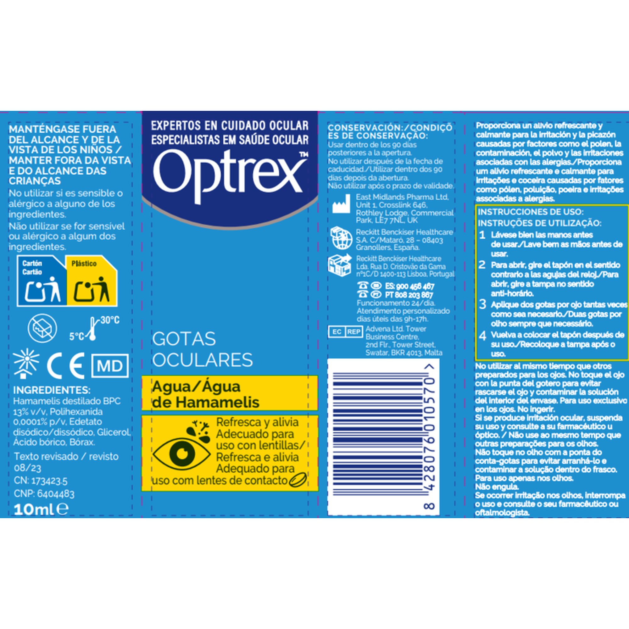 Gotas Oculares Água de Hamamelis