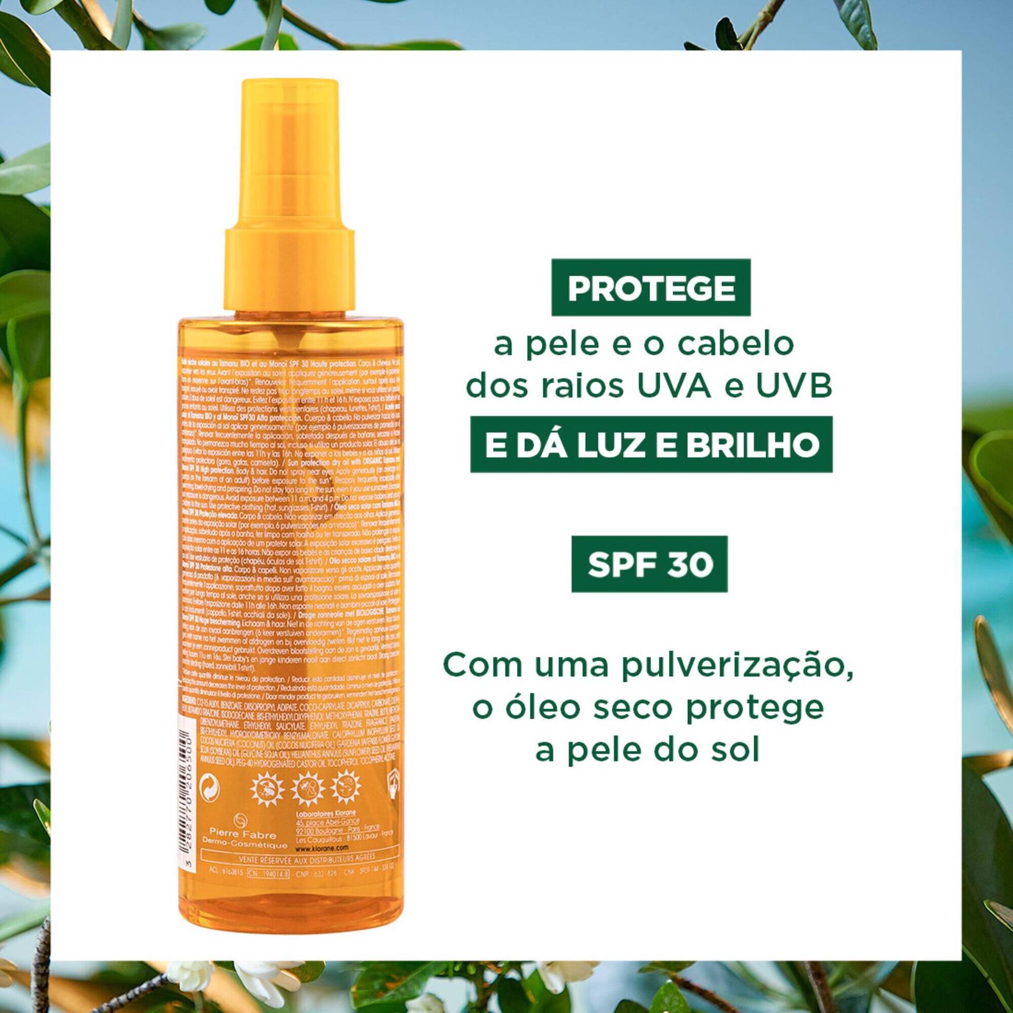 Protetor Solar Óleo Seco Corpo e Cabelo SPF30
