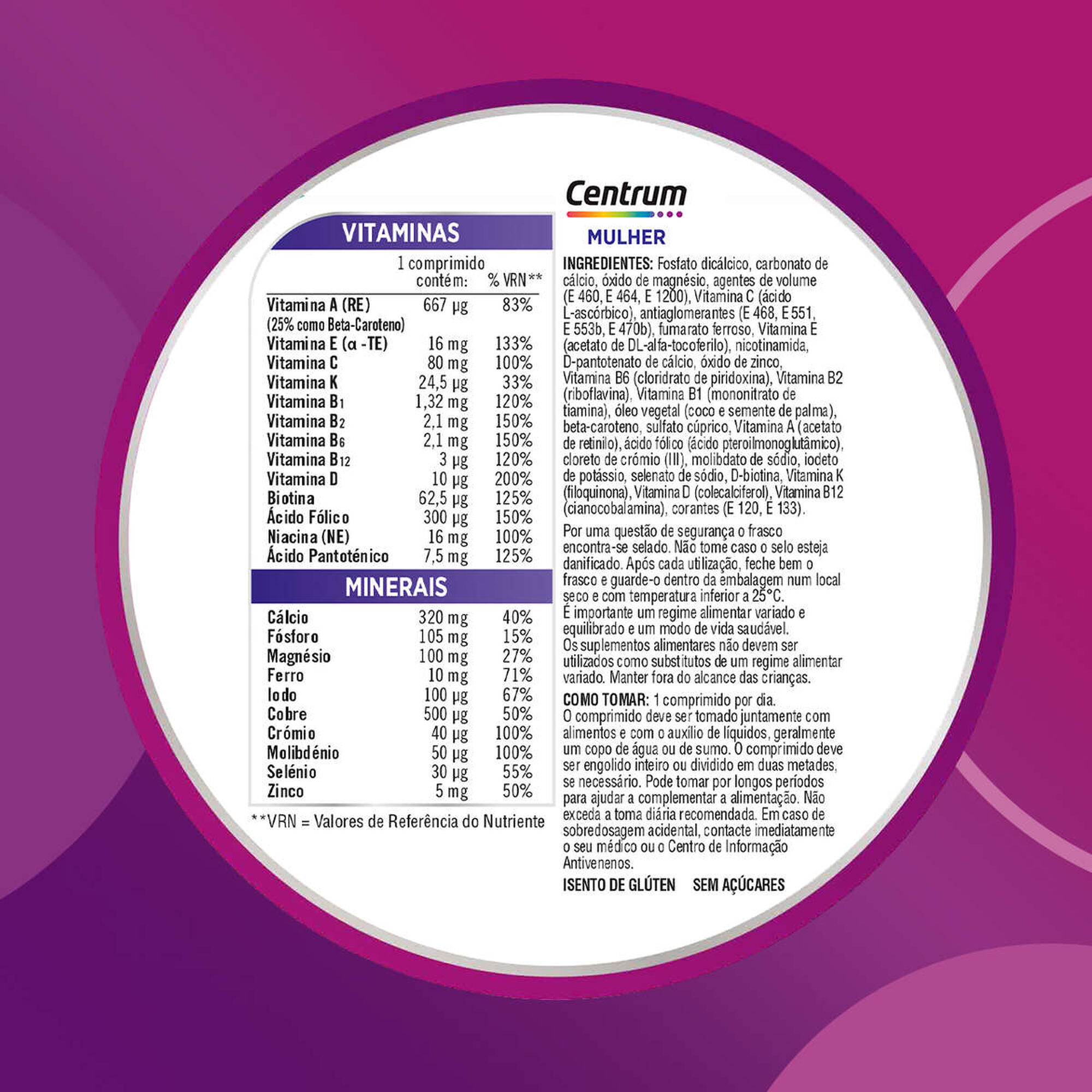 Suplemento Multivitamínico Centrum Mulher