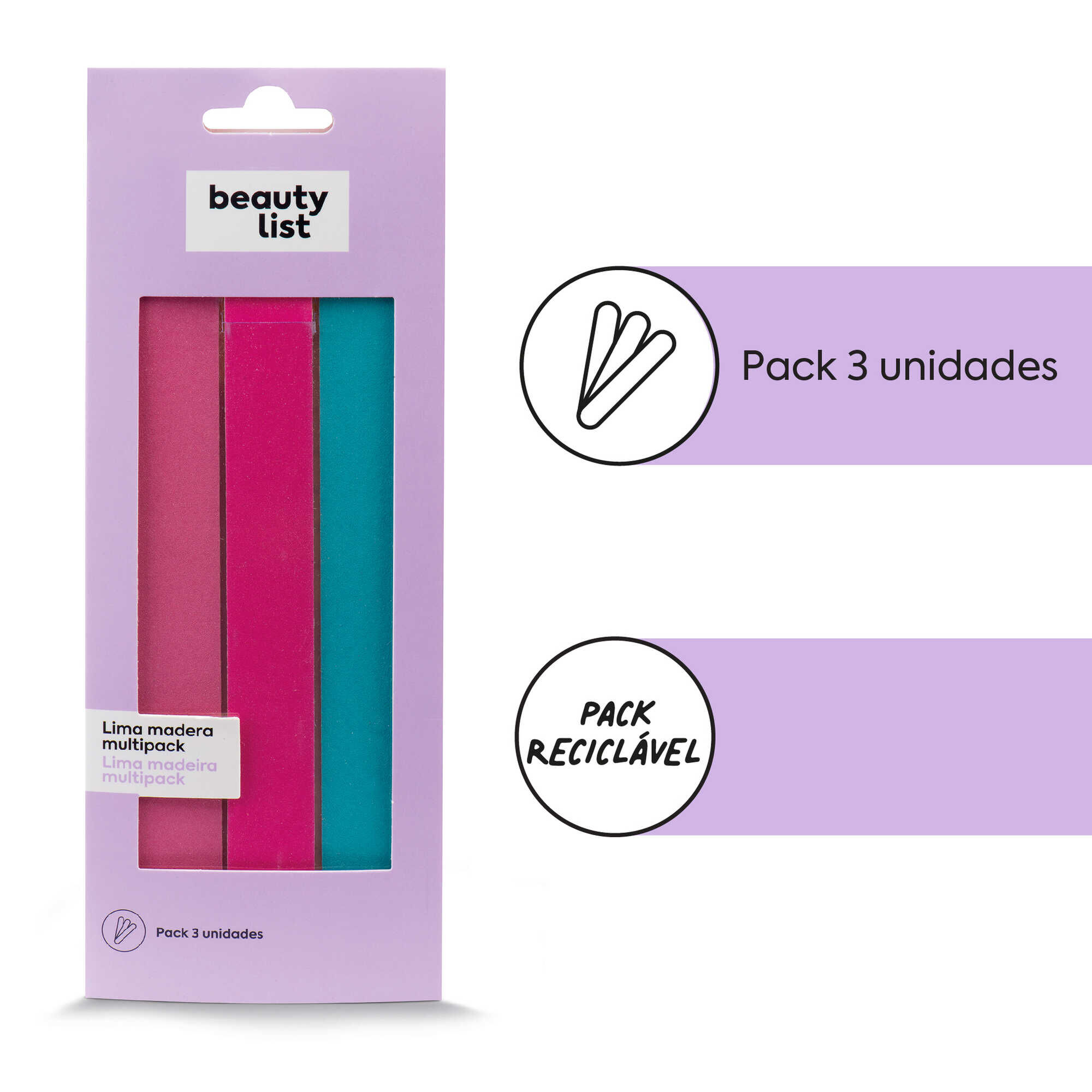 Kit de Limas de Unhas em Madeira Multicor 2