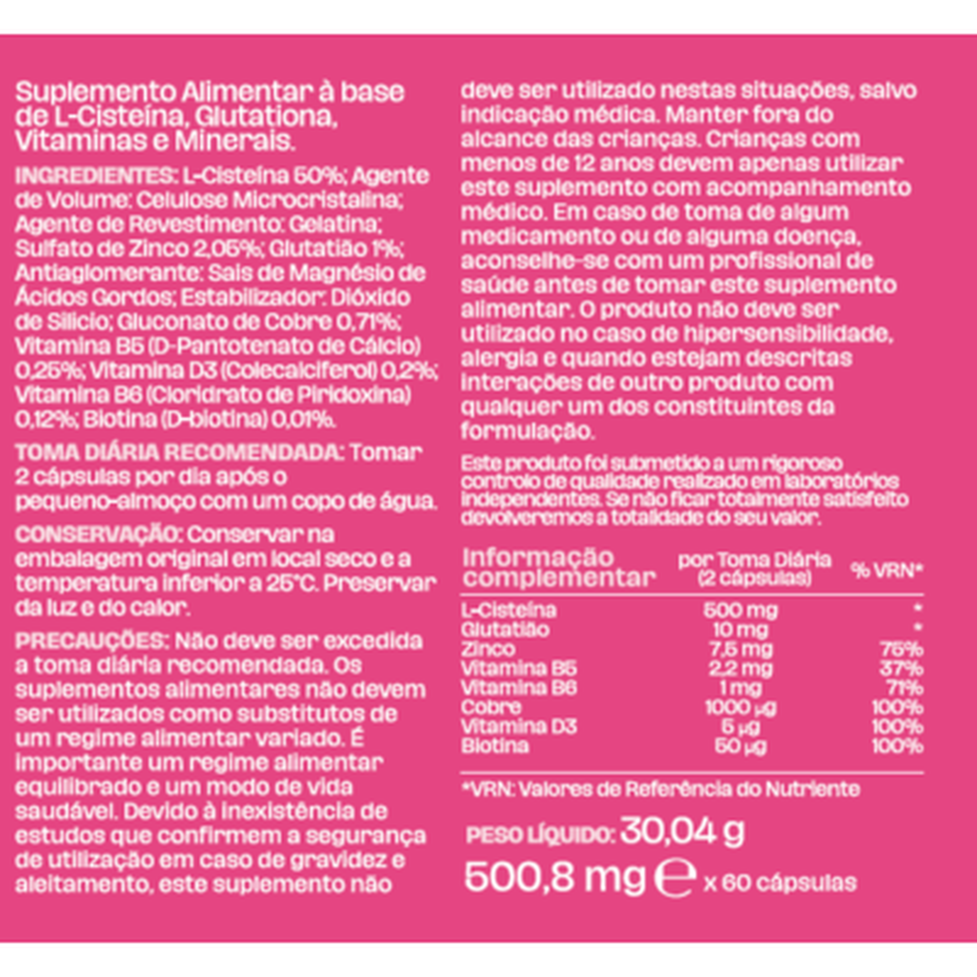 Suplemento Manutenção e Pigmentação do Cabelo