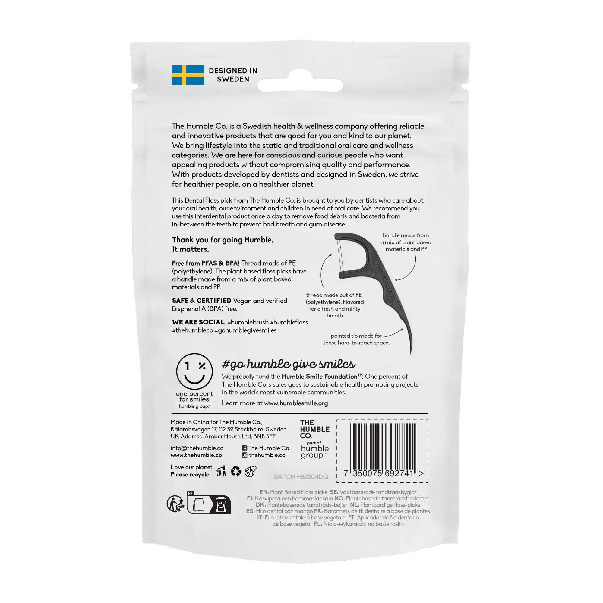 Aplicador Fio Dentário Carvão