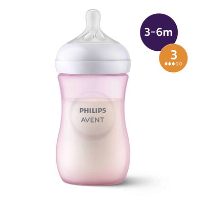 Biberão Natural Response de 260ml rosa