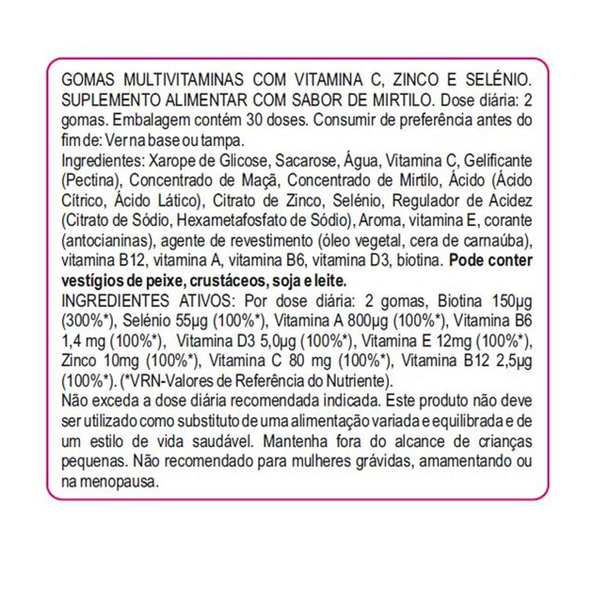 Gomas Suplemento Alimentar Cabelo Pele Unhas