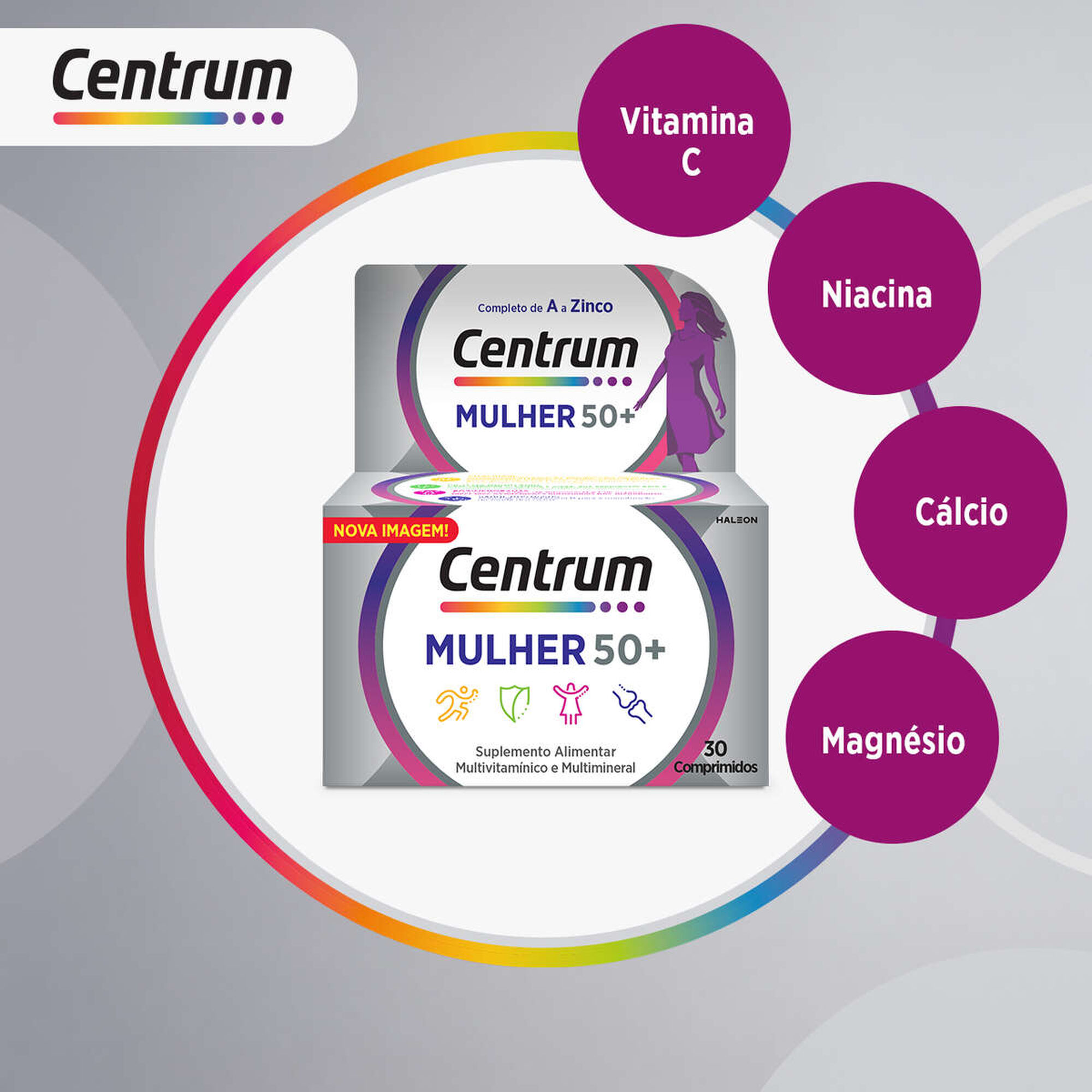 Suplemento Multivitamínico Centrum Mulher 50+