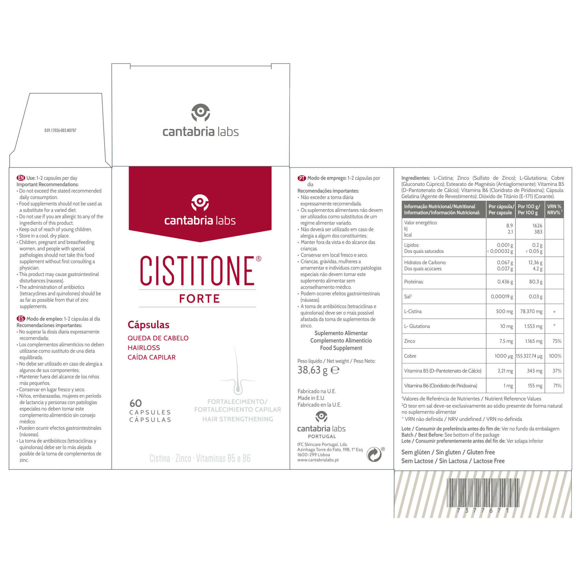 Pack Cápsulas Cuidado Capilar Cistitone Forte