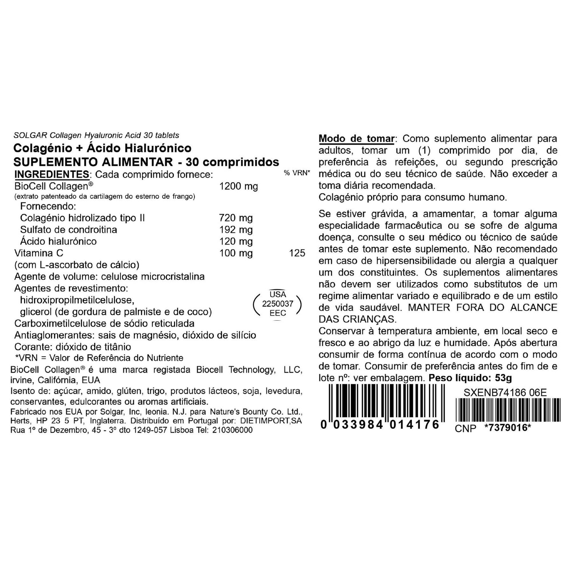 Ácido Hialurónico + Colagénio