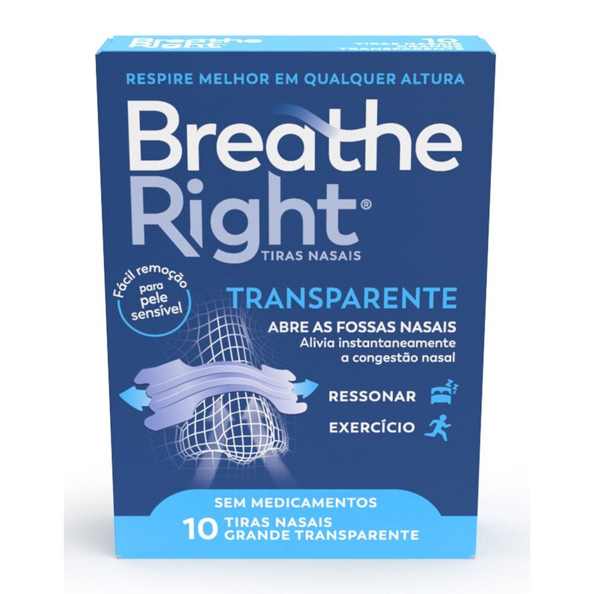Tiras Nasais Breathe Right Transparentes