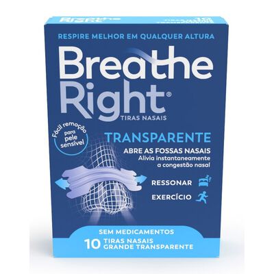 Tiras Nasais Breathe Right Transparentes Tiras Nasais Breathe Right Transparentes