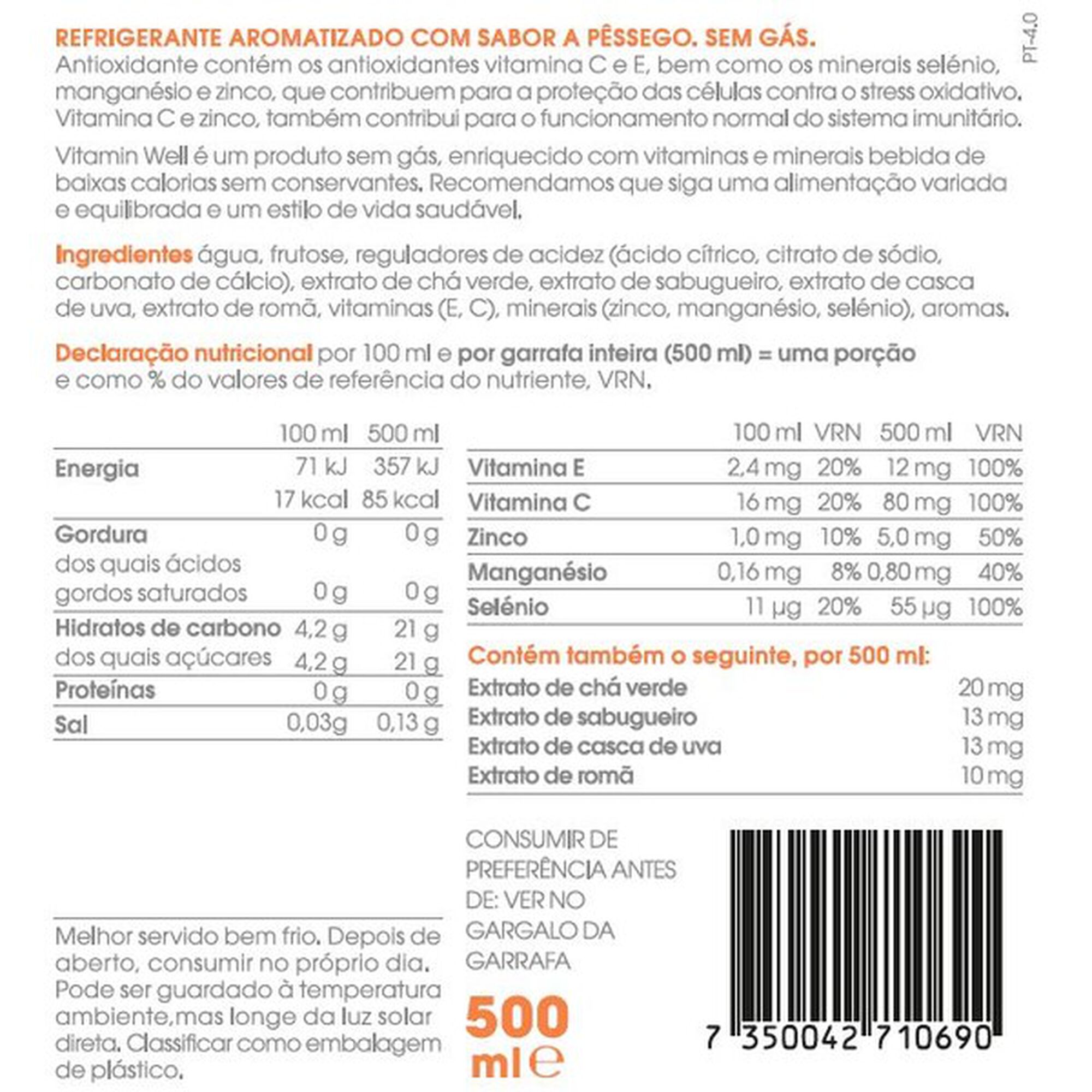 Bebida Vitaminas Antioxidante de Pêssego