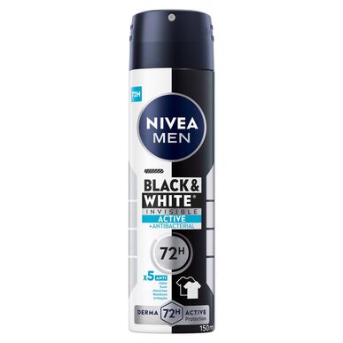 Men Black & White Invisible Active 72h Wells