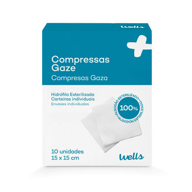 Compressas de Gaze Esterilizada 15x15 cm Wells