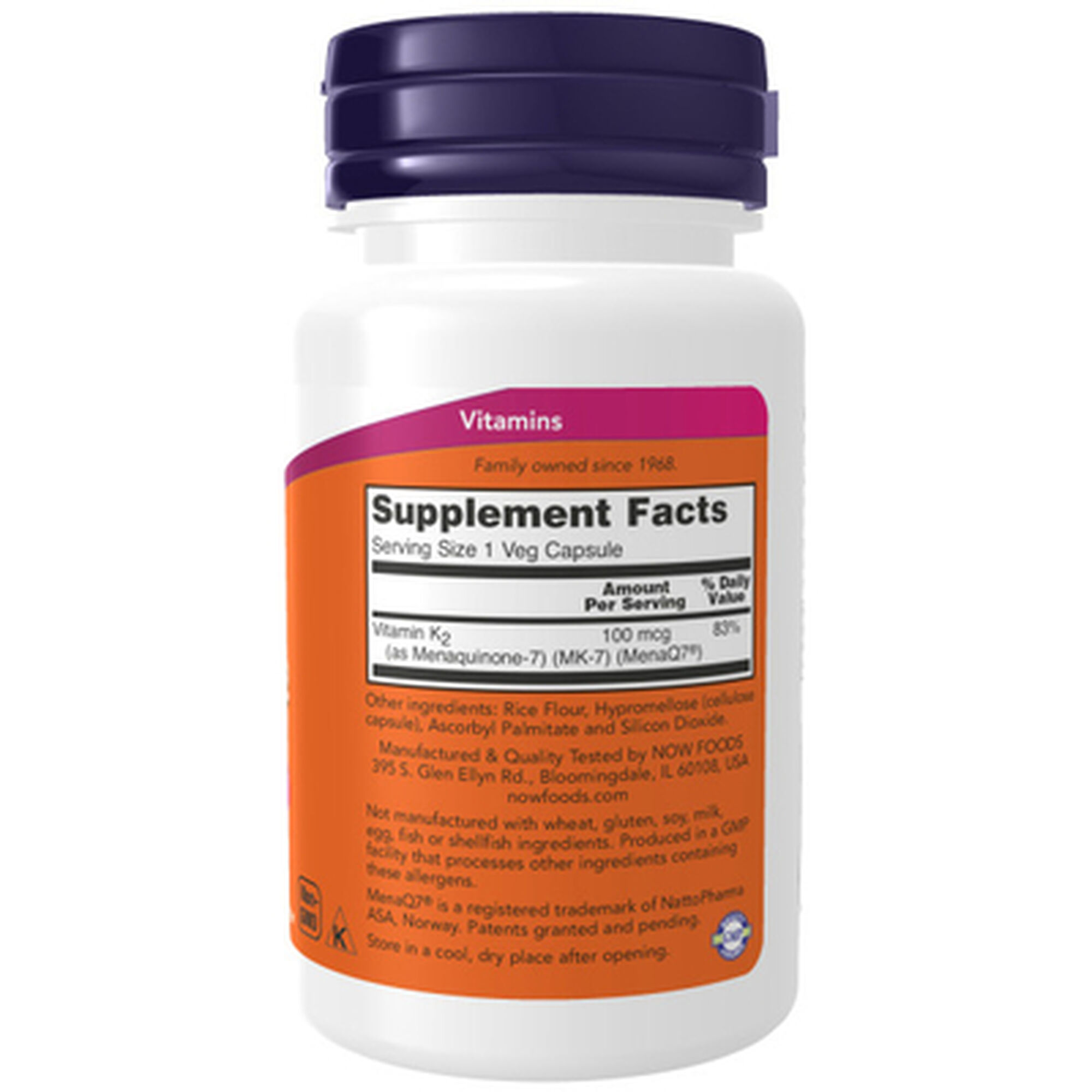 Suplemento Now Vitamina K-2 MK-7