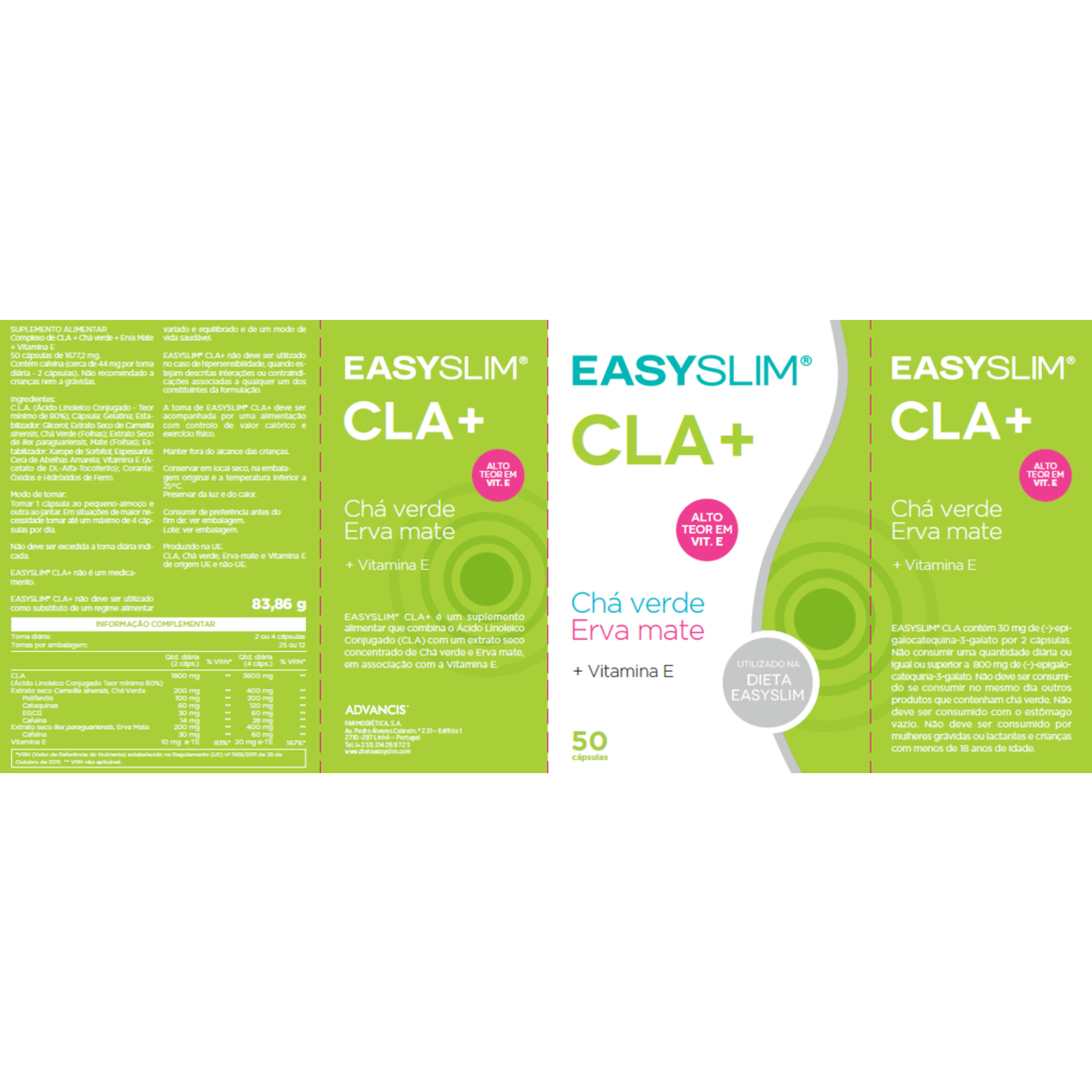 Easyslim Cla + Chá Verde + Erva Mate