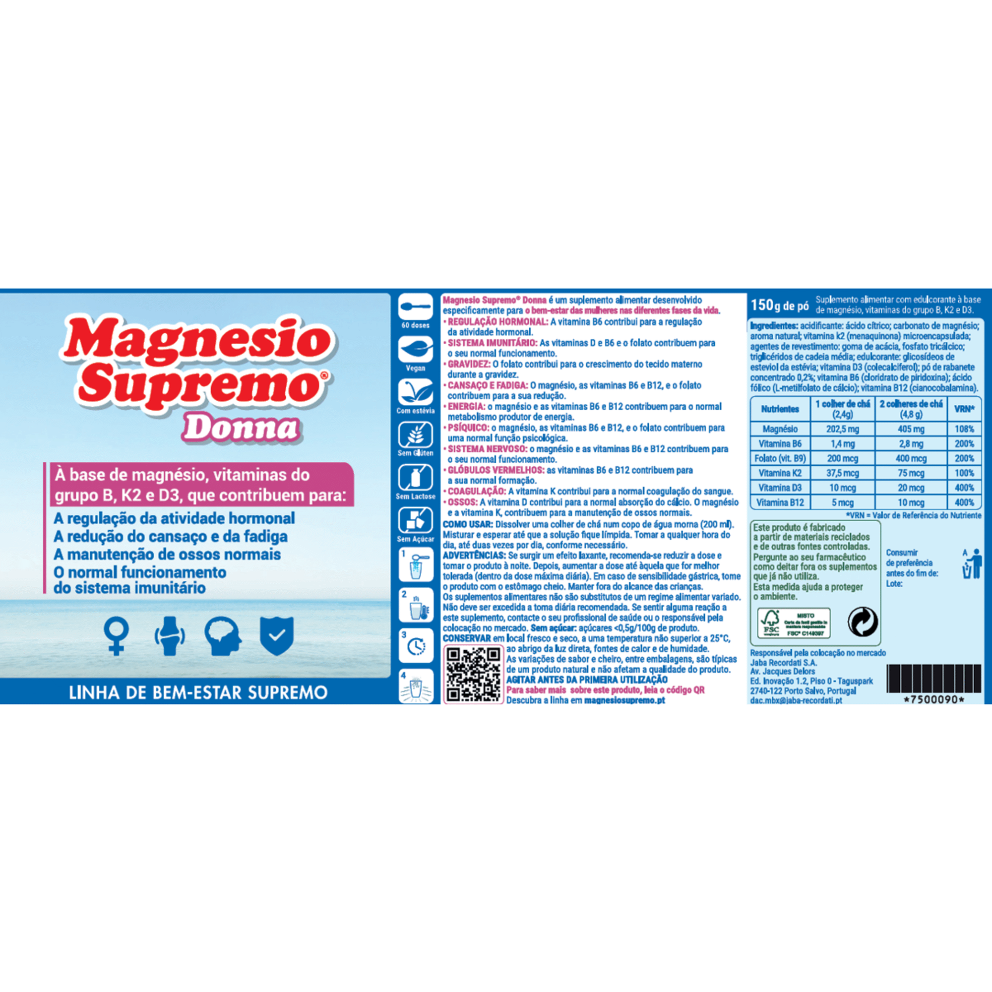 Suplemento Magnésio em Pó Supremo Donna