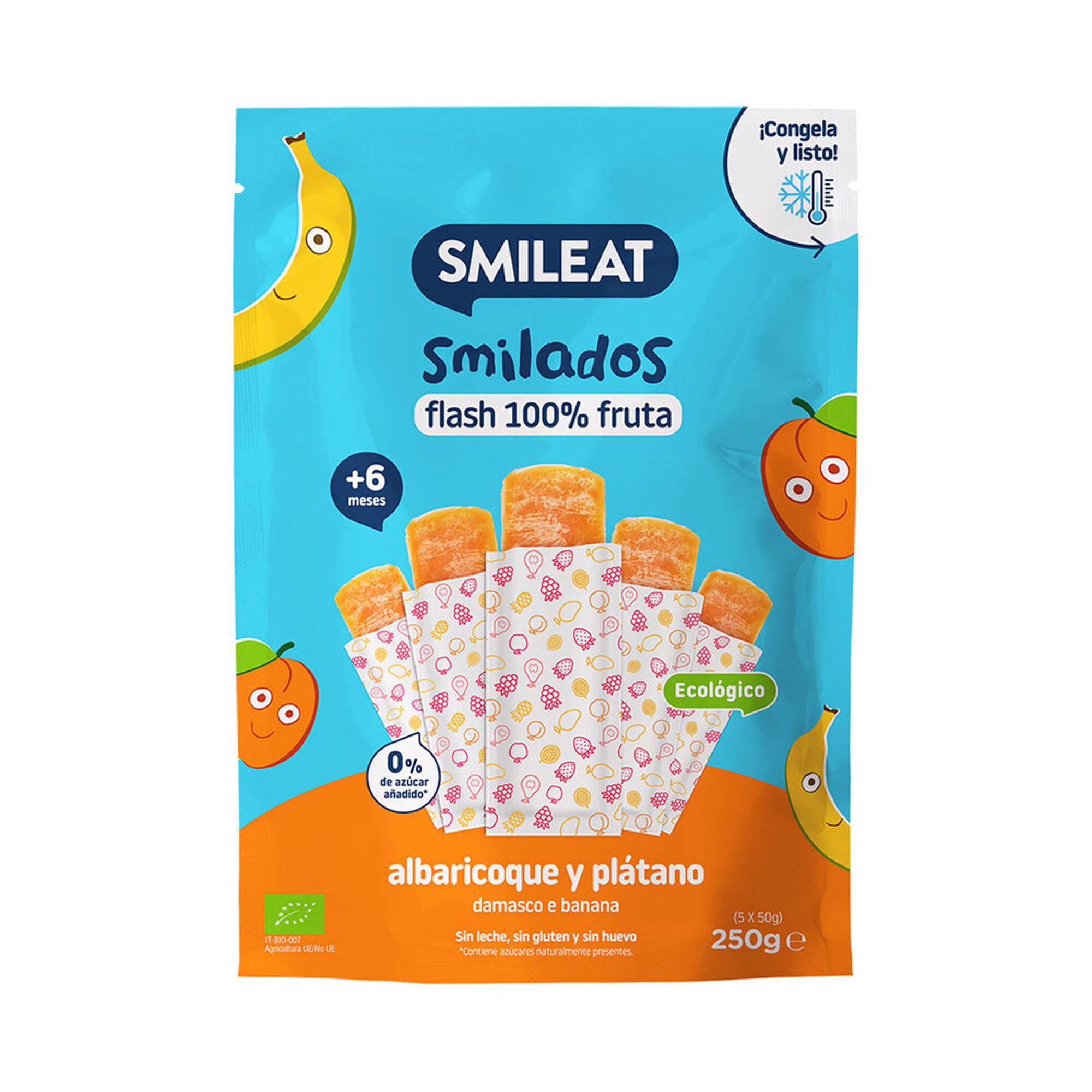 Smilados Bio Damasco e Banana Ecológico +6M