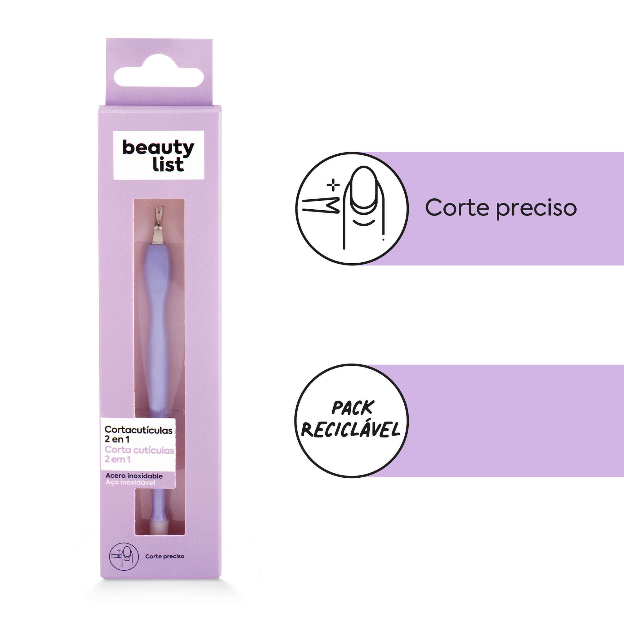 Caneta para Cutículas 2 em 1 Lilás