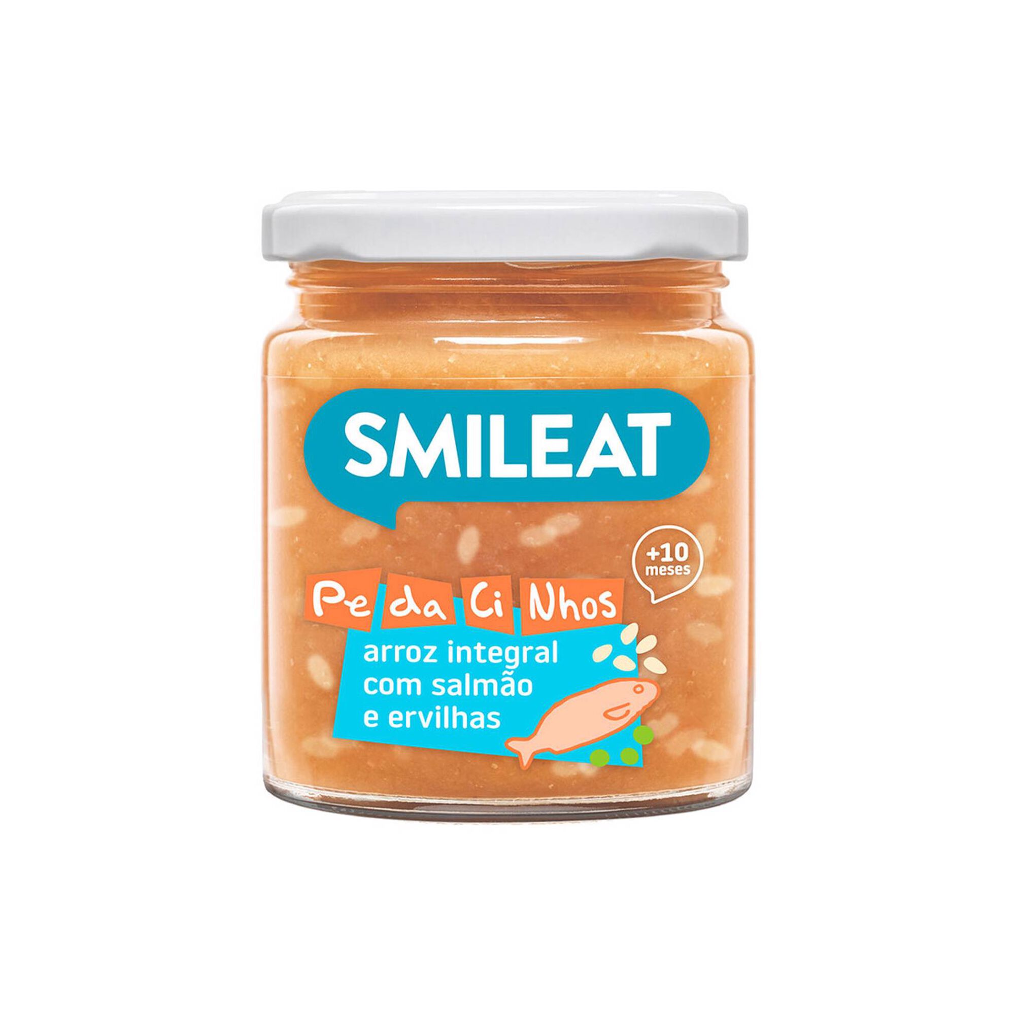 Boião Bio Arroz Integral Salmão e Ervilhas +10M