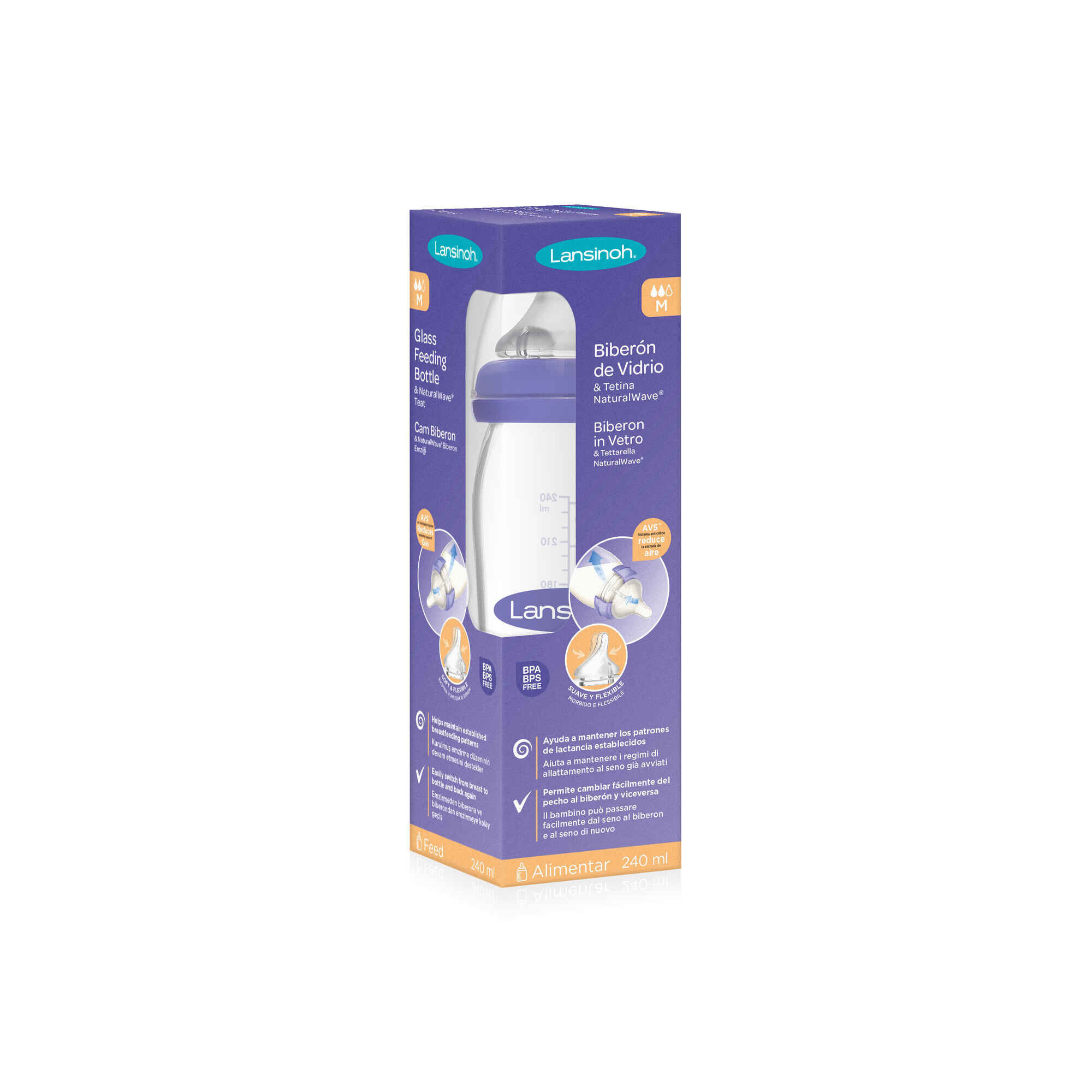 Biberão Vidro Tetina Naturalwave