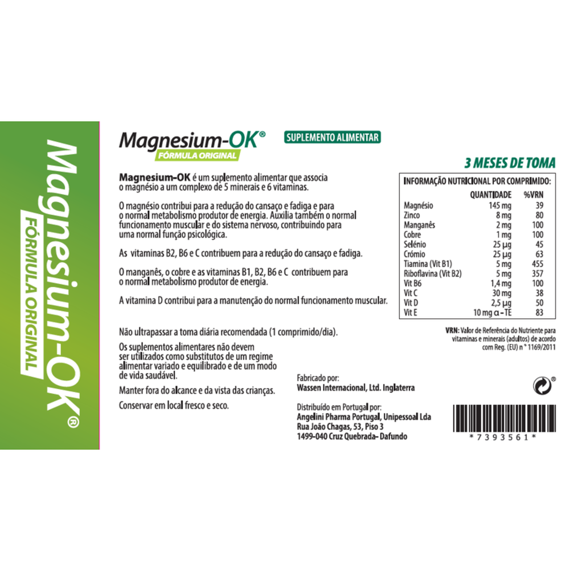 Suplemento Alimentar Magnésio Magnesium-Ok