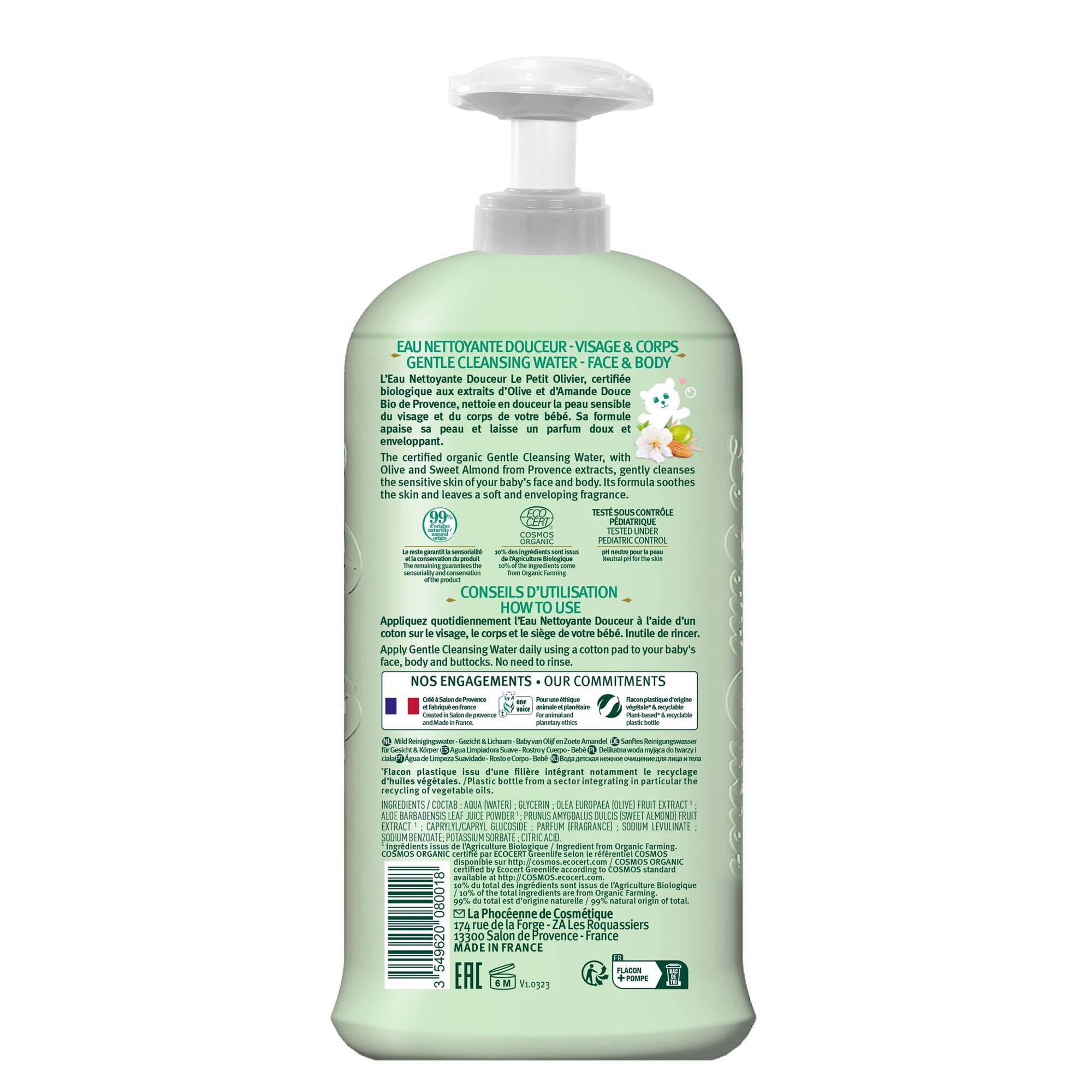 Água de Limpeza Suave Bebé Baby Organic