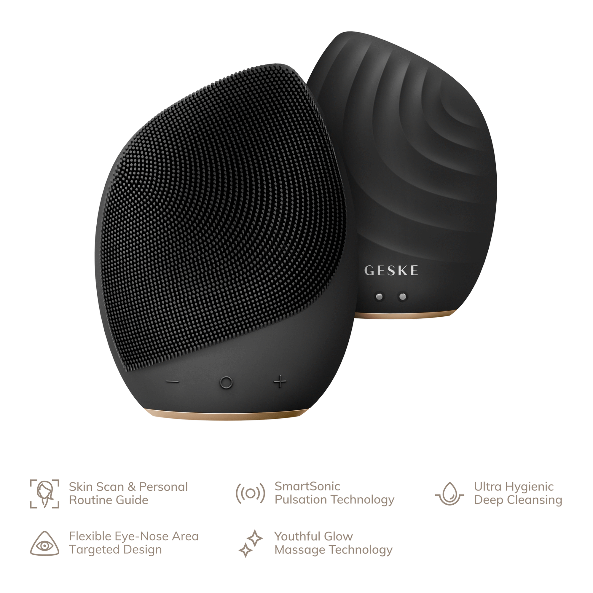 Escova de Rosto Limpeza Sonic 5 em 1 Cinza