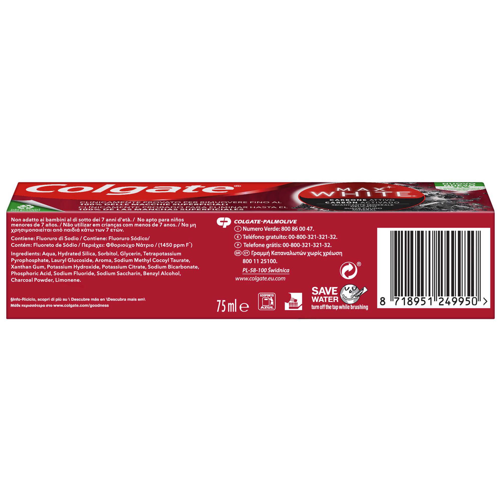 Pasta Dentífrica Carvão Ativado Max White