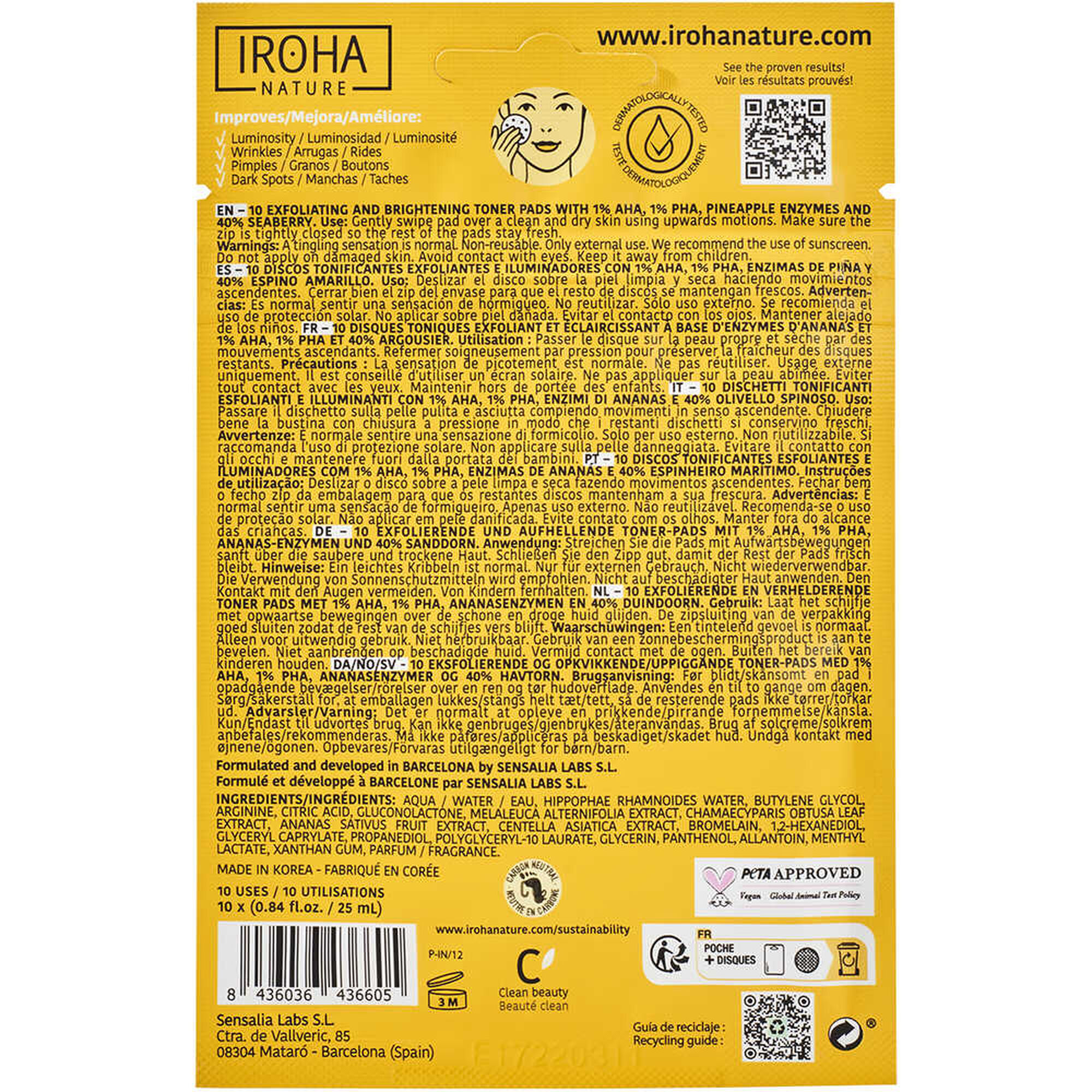 Discos Impregnados Tónico Exfoliante AHA PHA