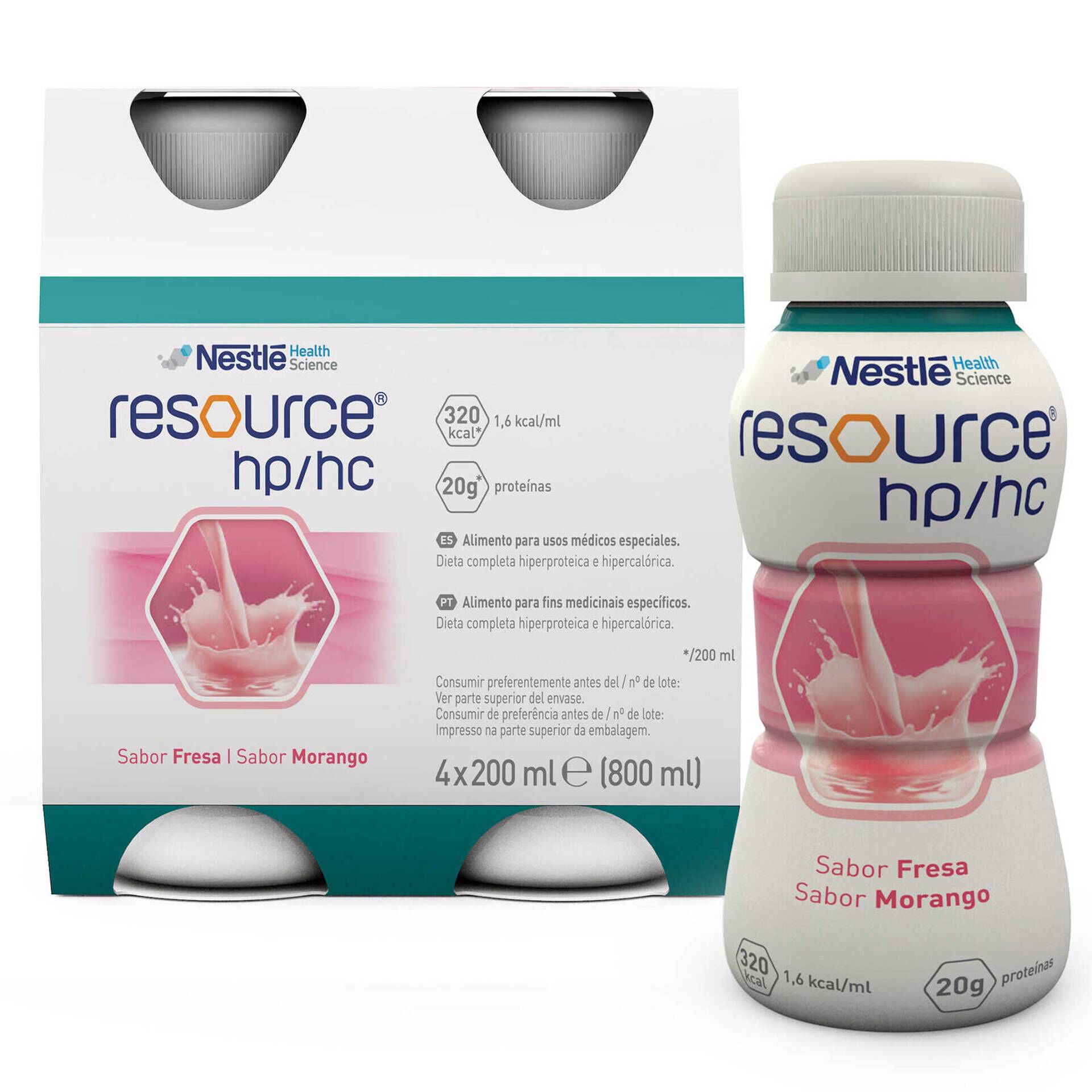 Resource Hp/Hc Solução Oral Morango 200ml x4