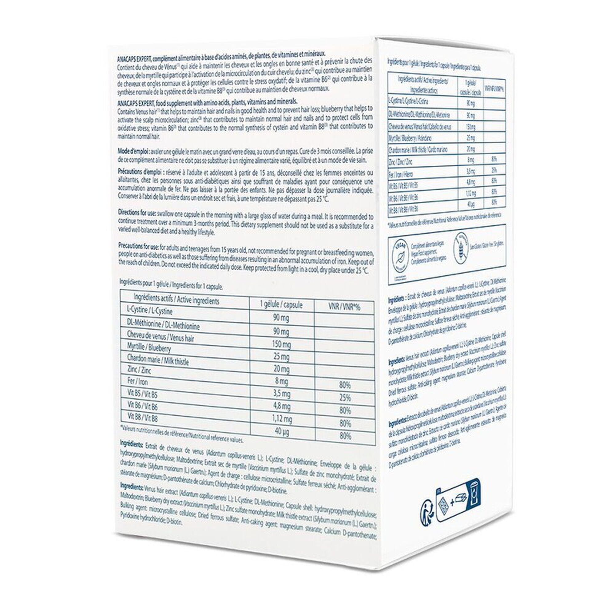 Cápsulas Queda Cabelo Crónica Anacaps Expert