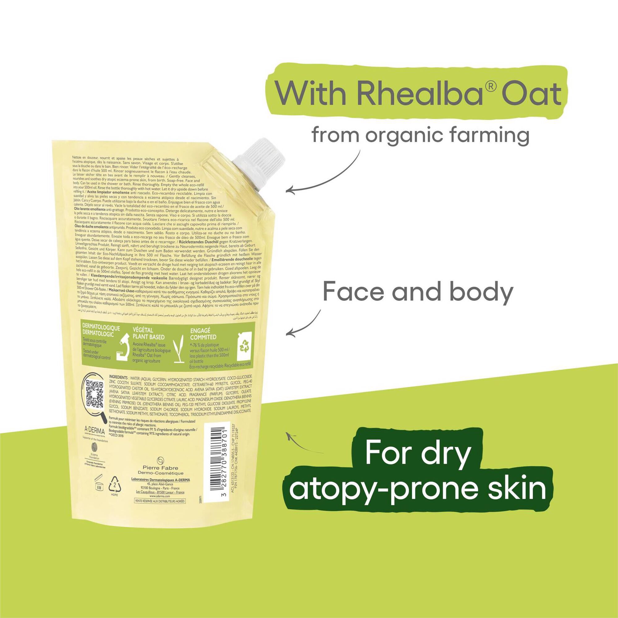 Exomega Control Emolient Shower Oil