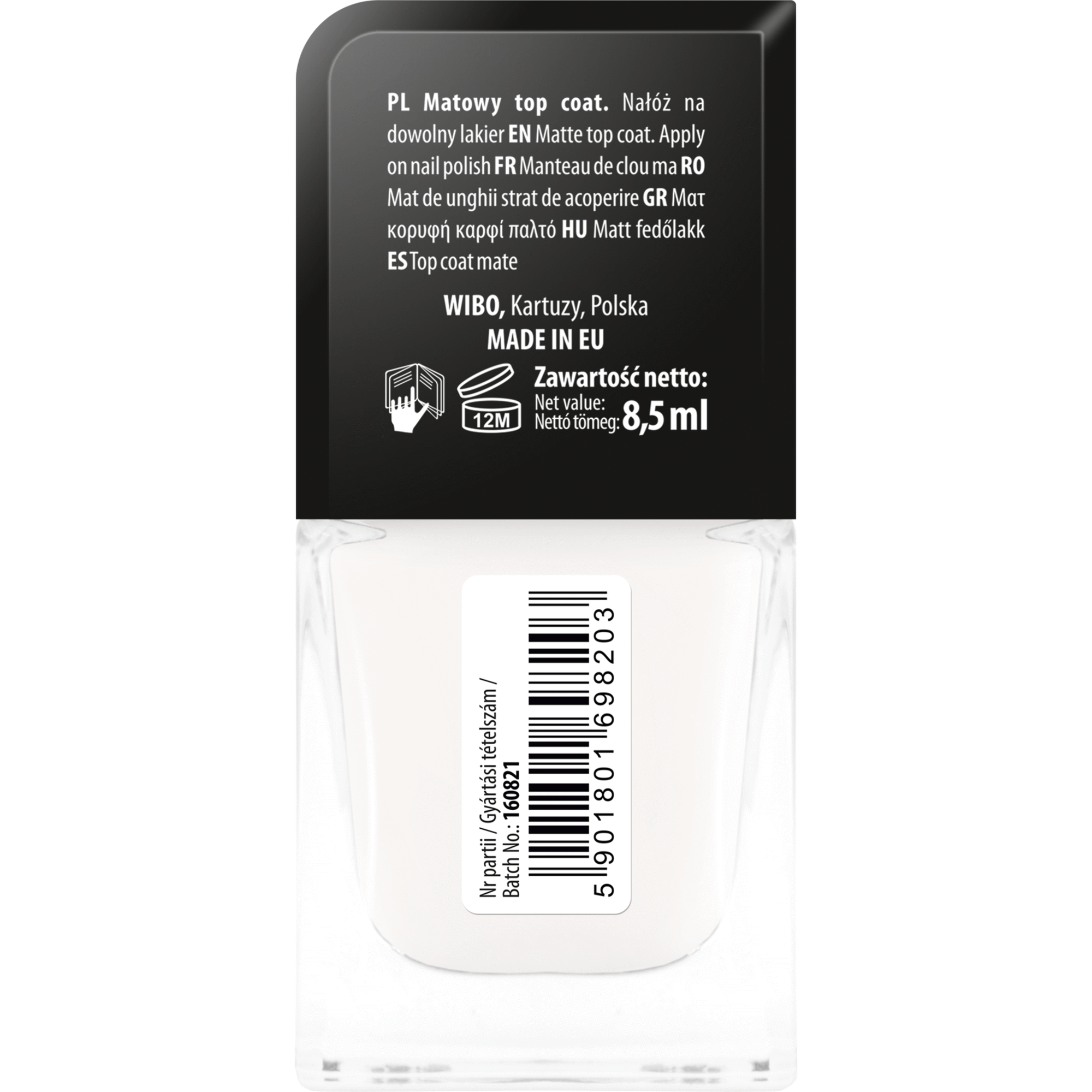 Top Coat para Unhas Efeito Mate