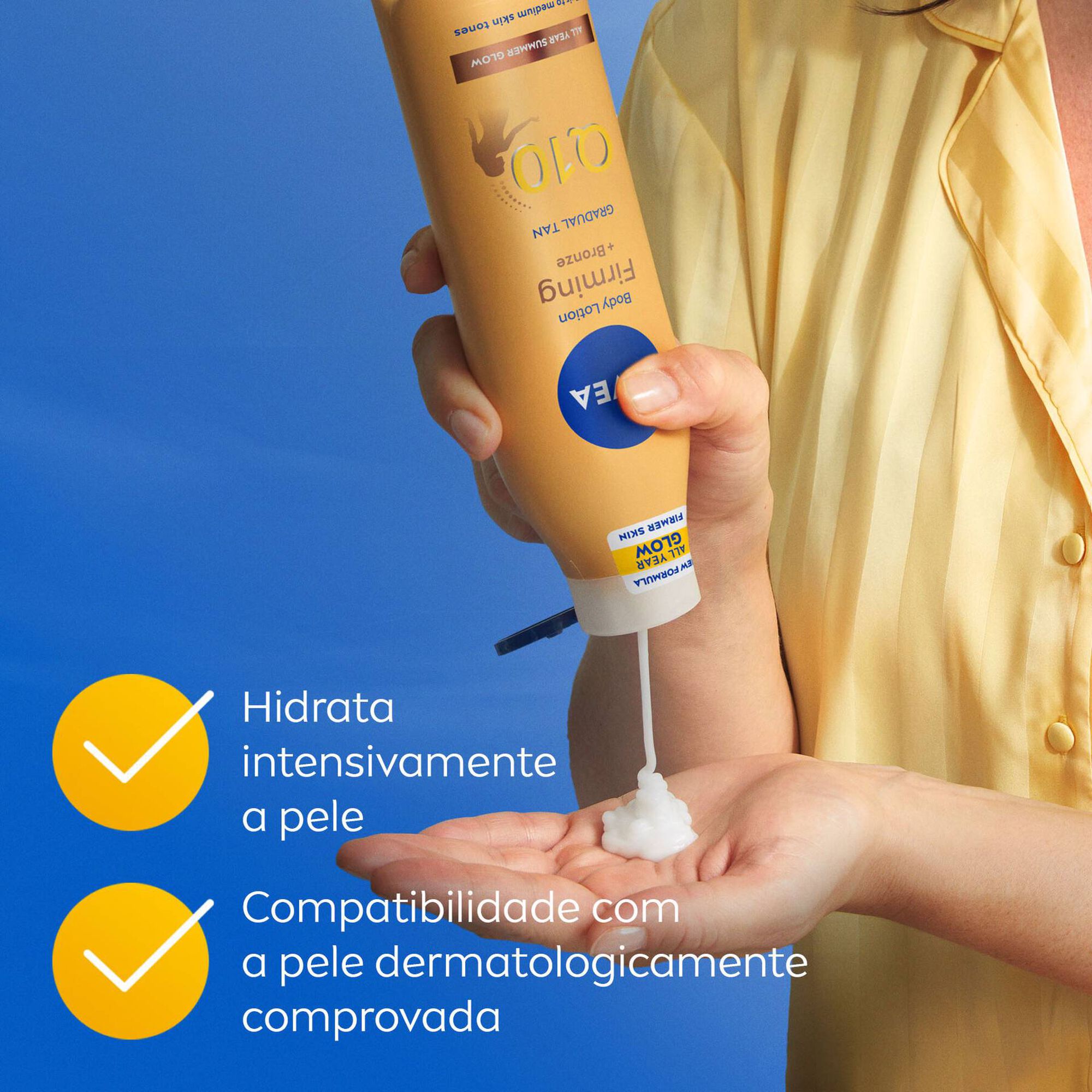Body Lotion Refirmante e Bronze Q10