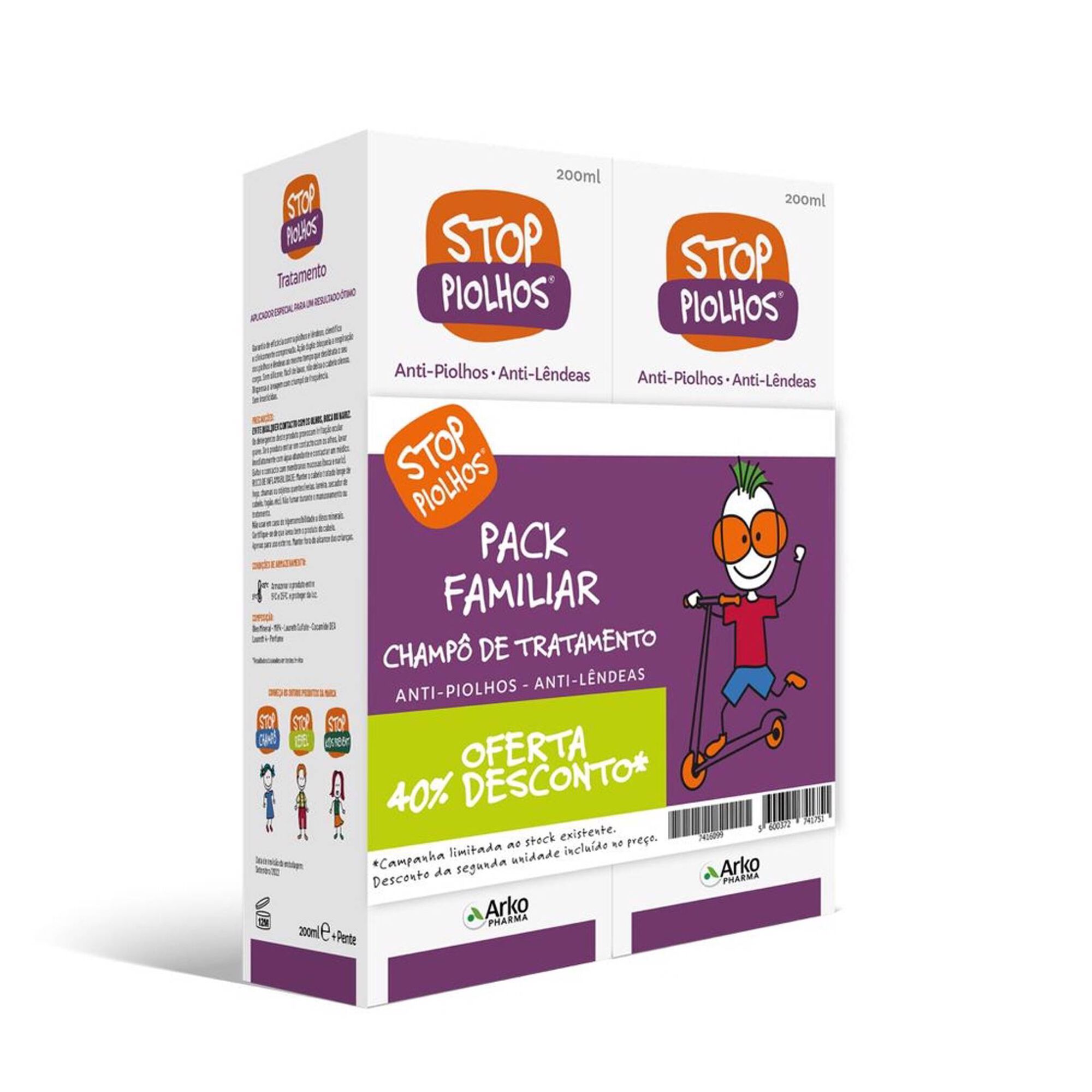 Pack Familiar Champô Tratamento de Piolhos