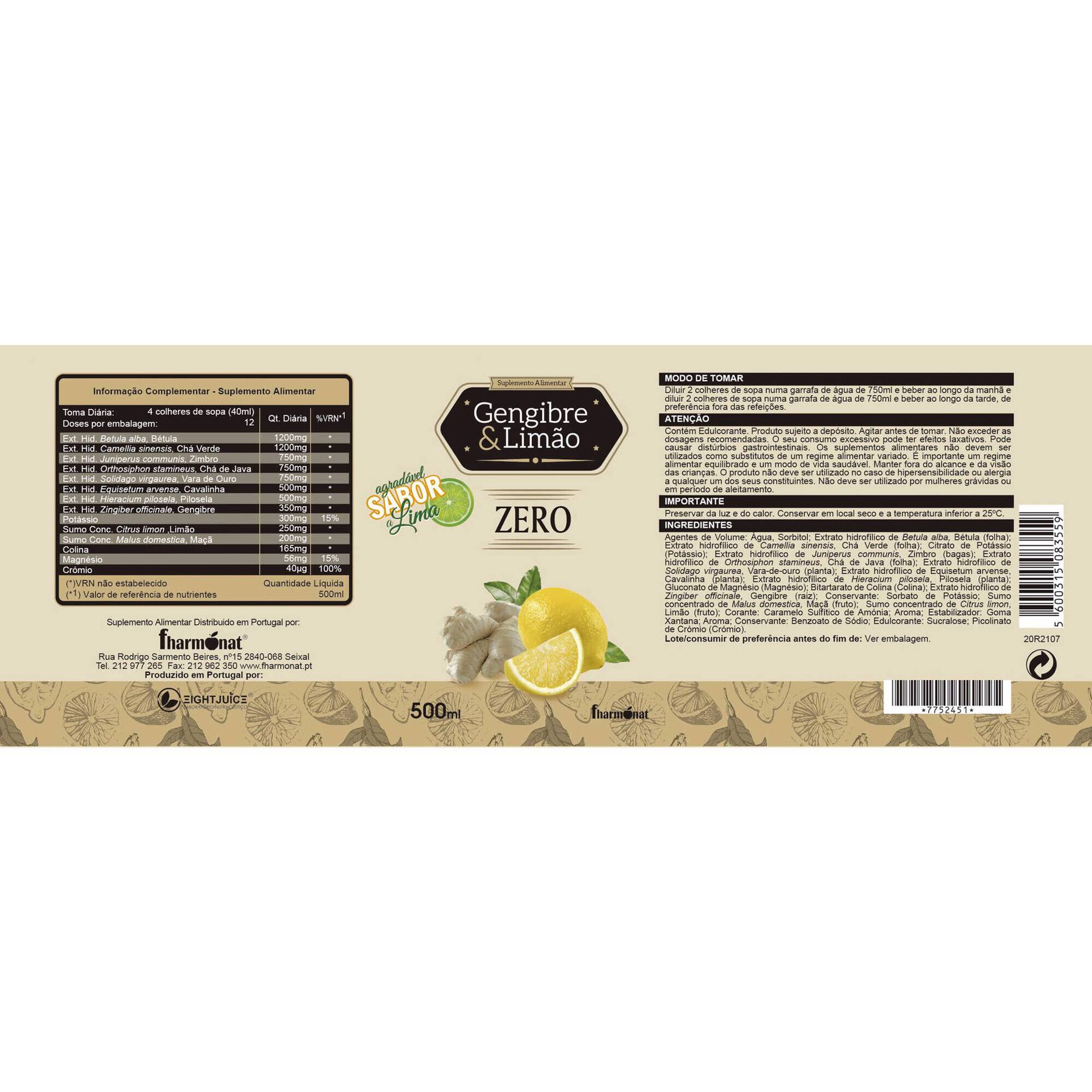 Gengibre & Limão Xarope