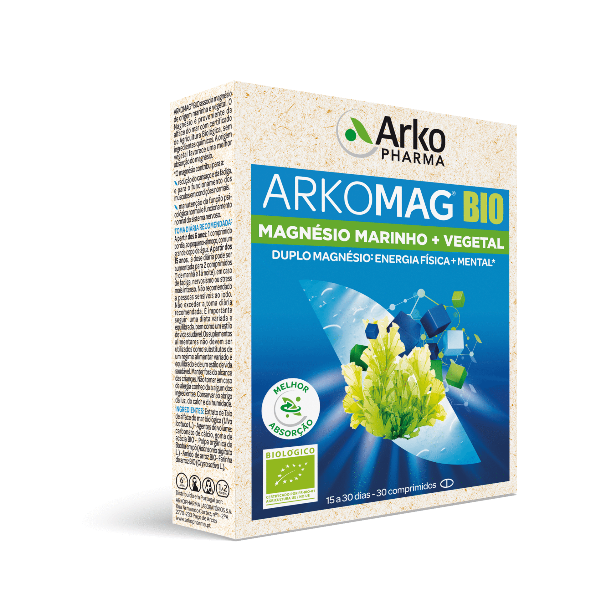 Arkomag Bio Magnério Marinho + Vegetal x30 Comprimidos