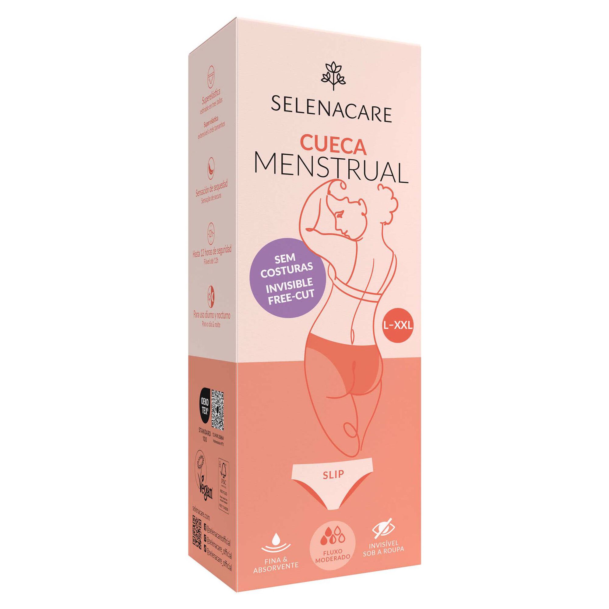 Cueca Menstrual Freecut Preta Invisível L-XXL