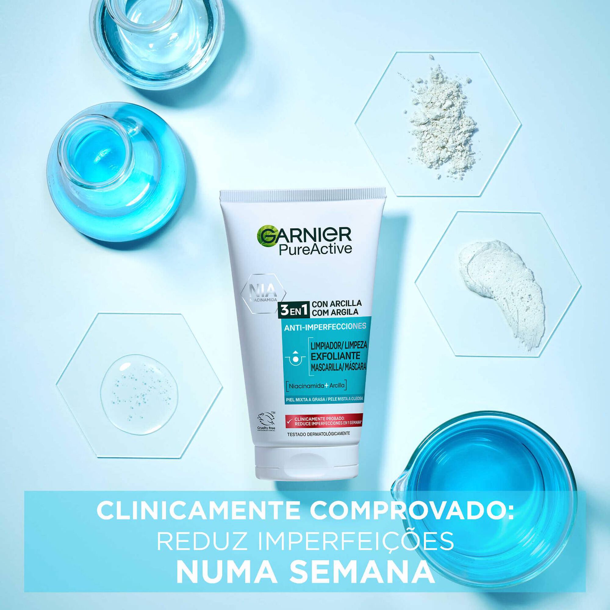 Pure Active 3 em 1 Máscara Esfoliante