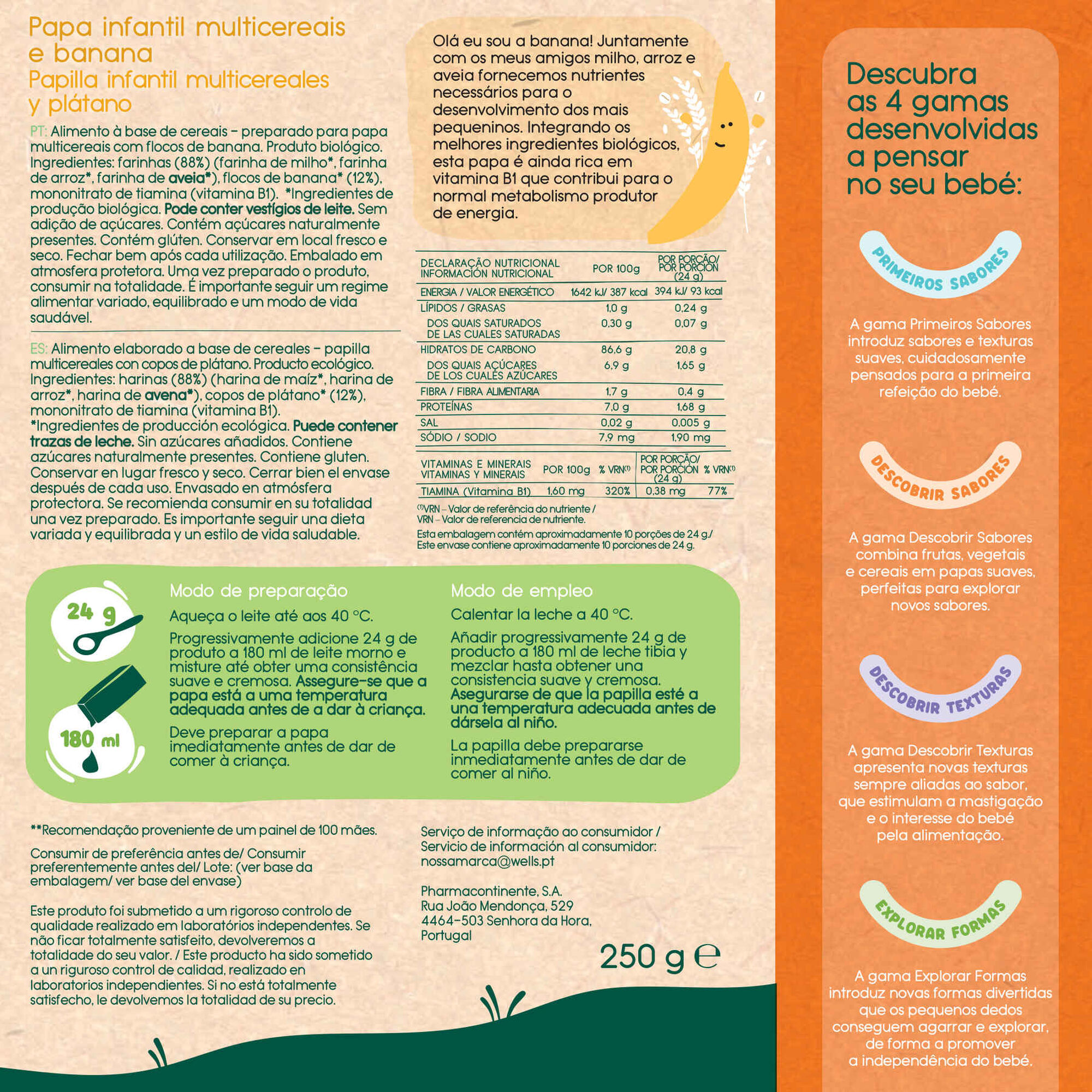 Papa Multicereais e Banana Bio