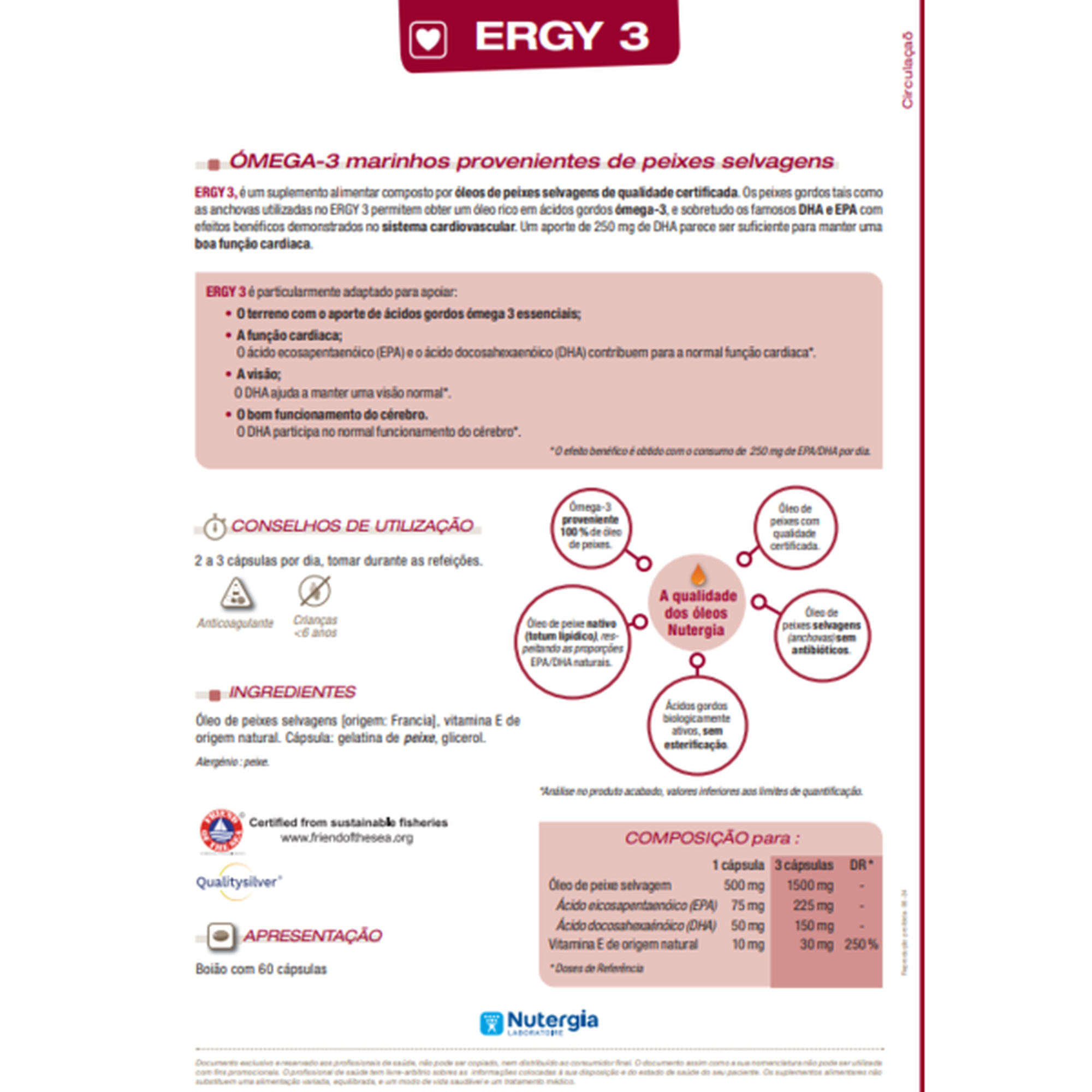 Ergy 3 Ómega-3 EPA e DHA