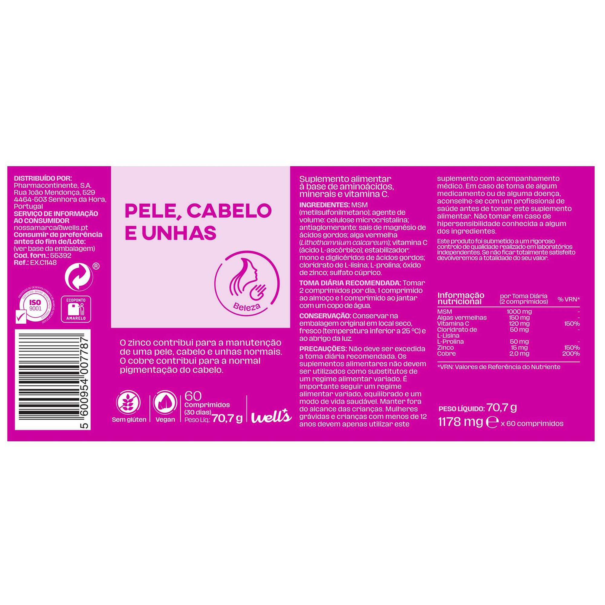 Suplemento Pele, Cabelo, Unhas