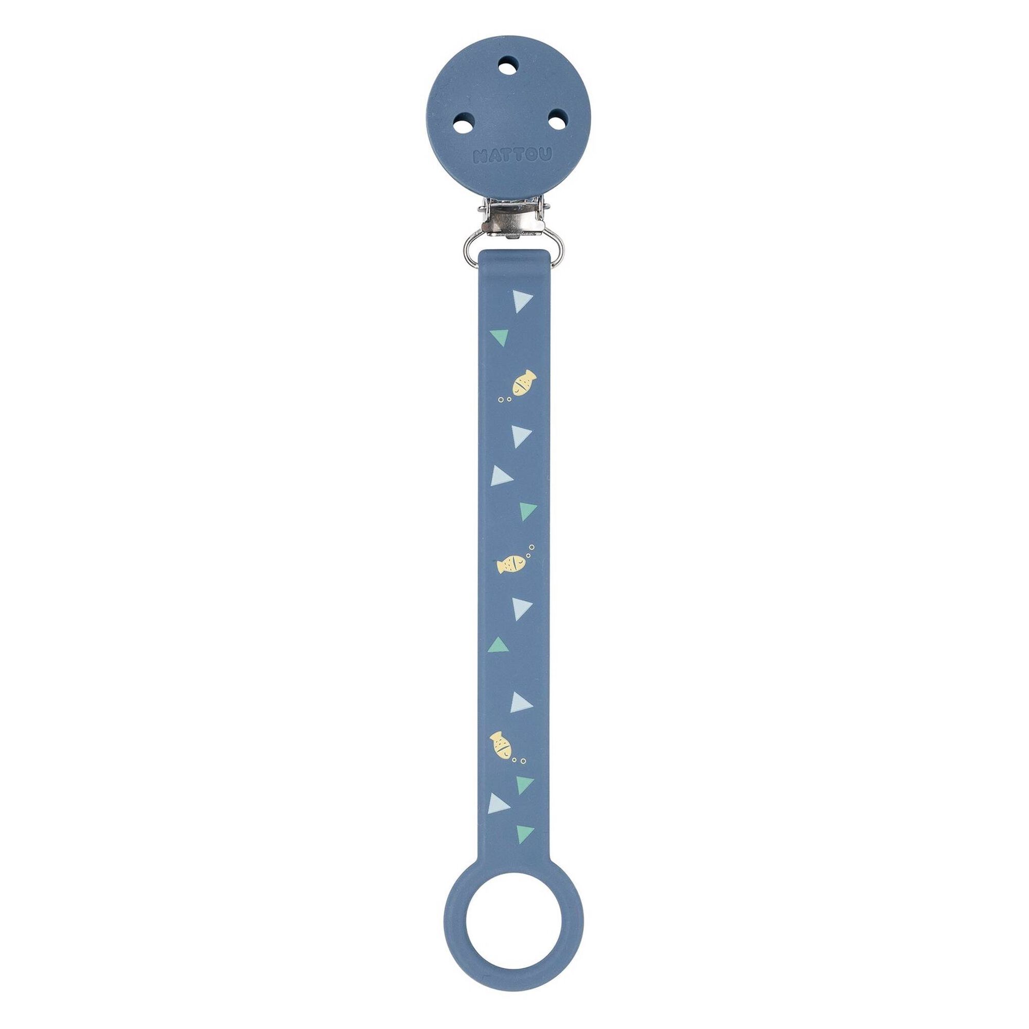 Pacifier Clip Universal Holder Blue Pattern