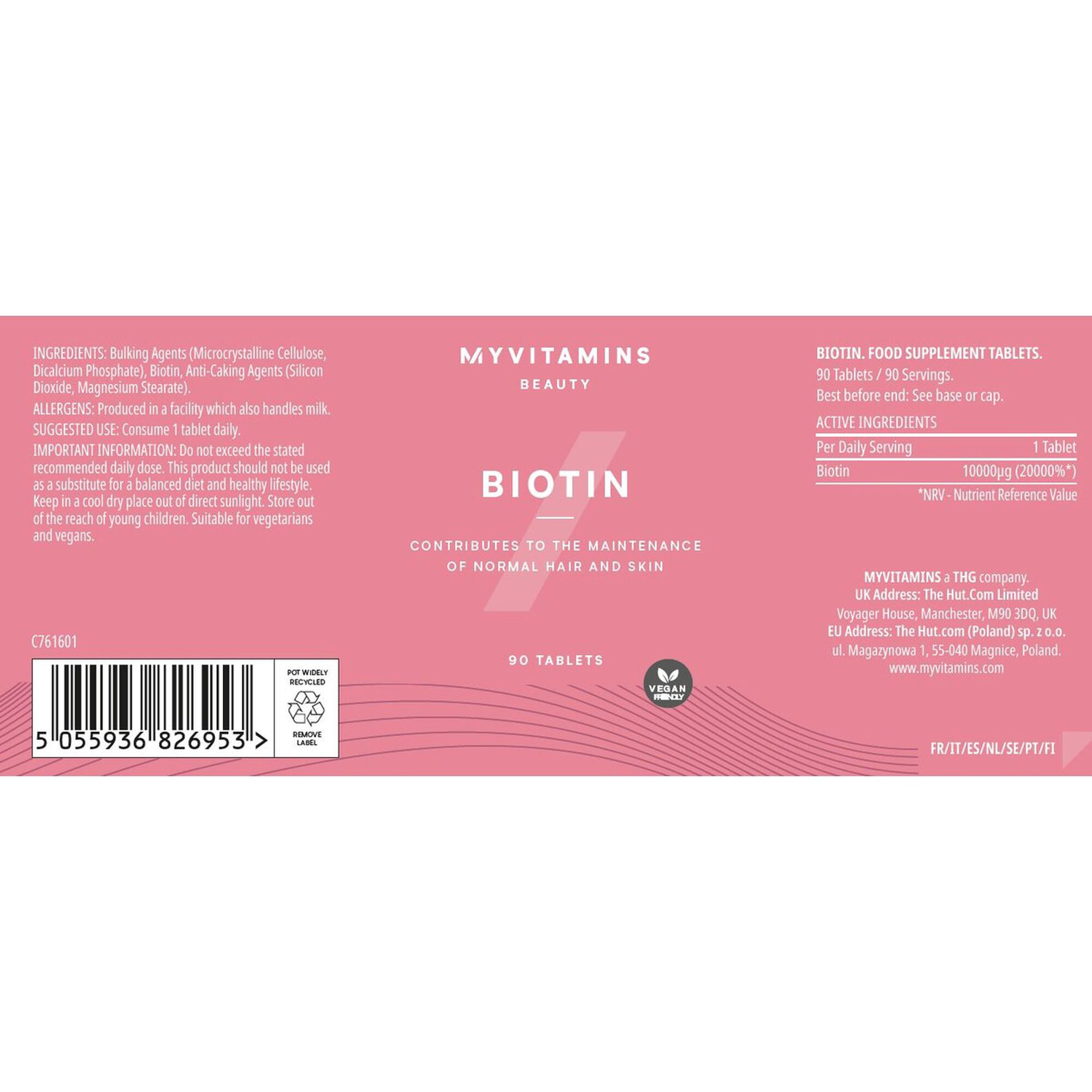 Cápsulas Suplemento Alimentar Biotina Vegan