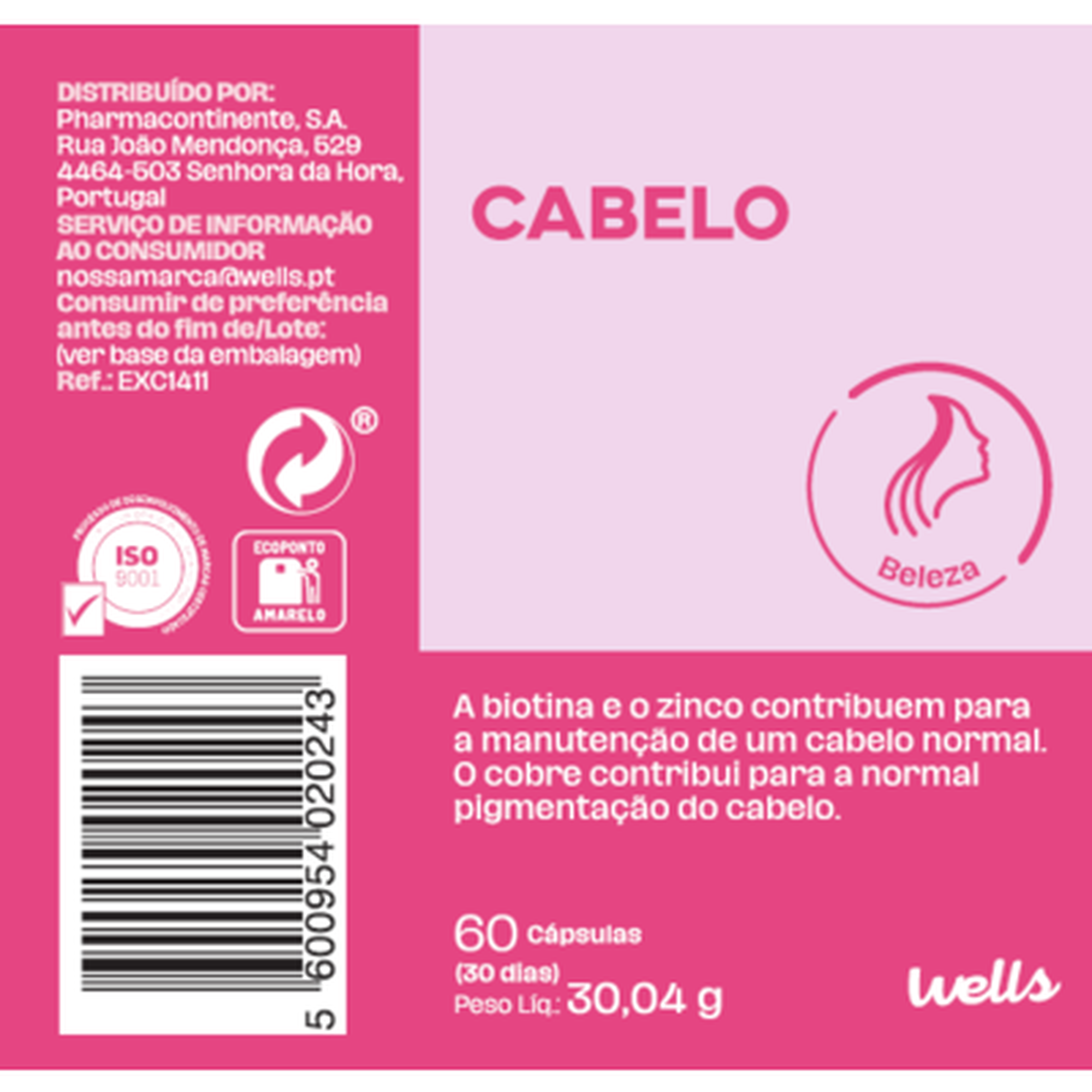 Suplemento Manutenção e Pigmentação do Cabelo