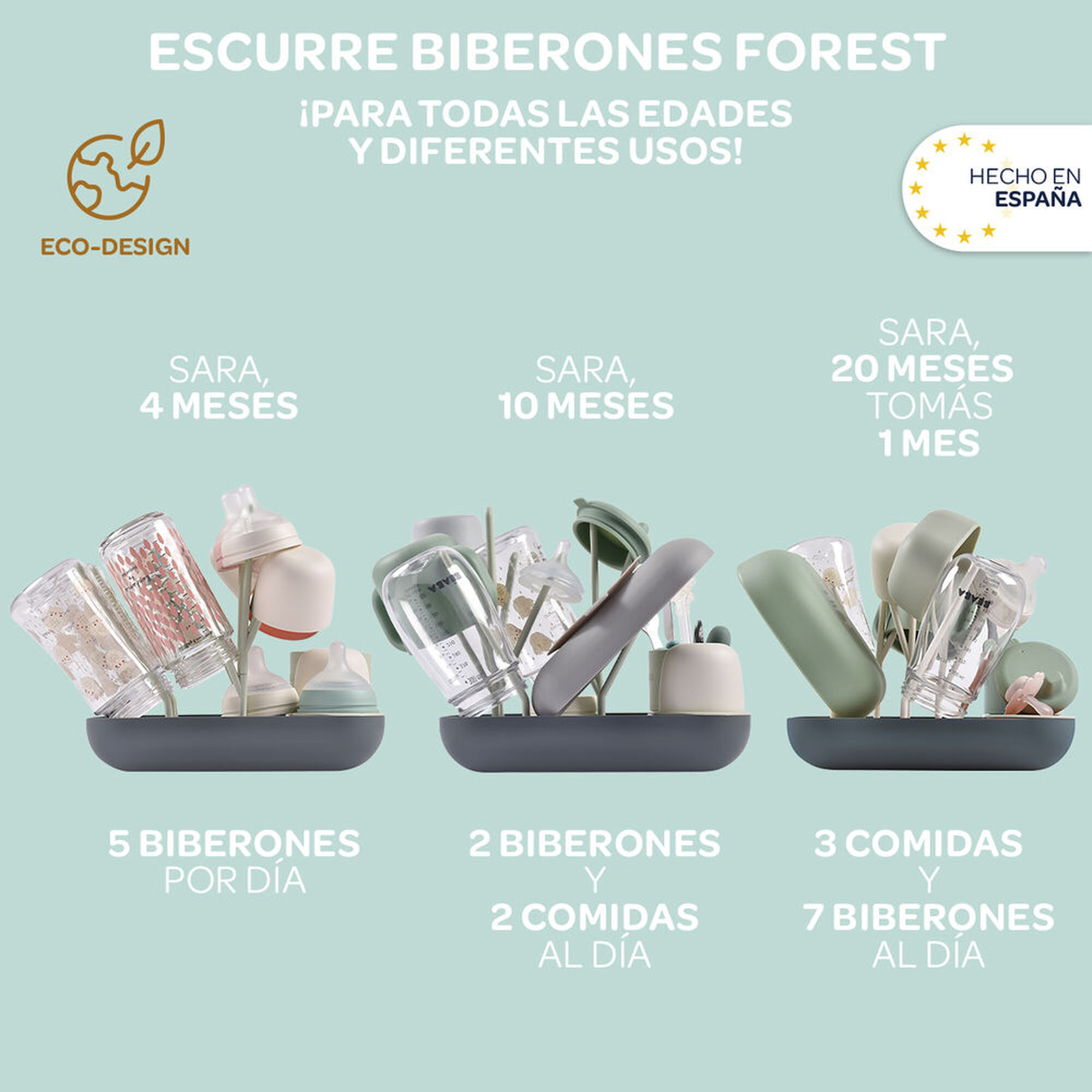 Forest Bottle Drainer Misty Green