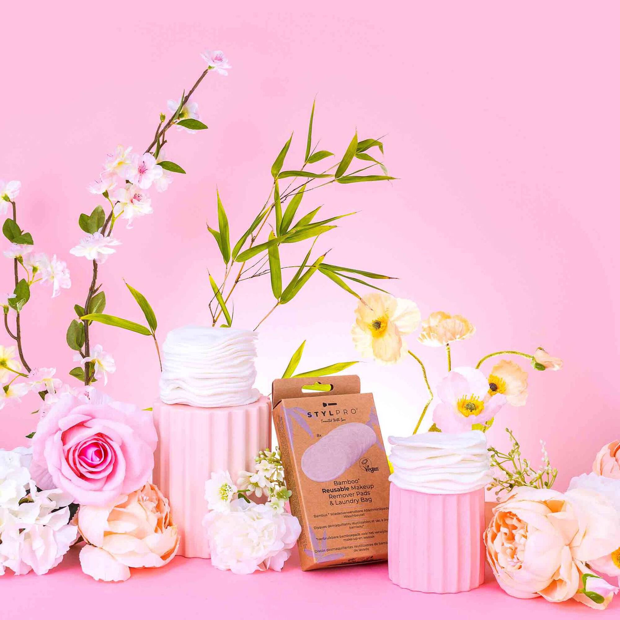 Conjunto Discos de Bambu e Bolsa de Lavagem