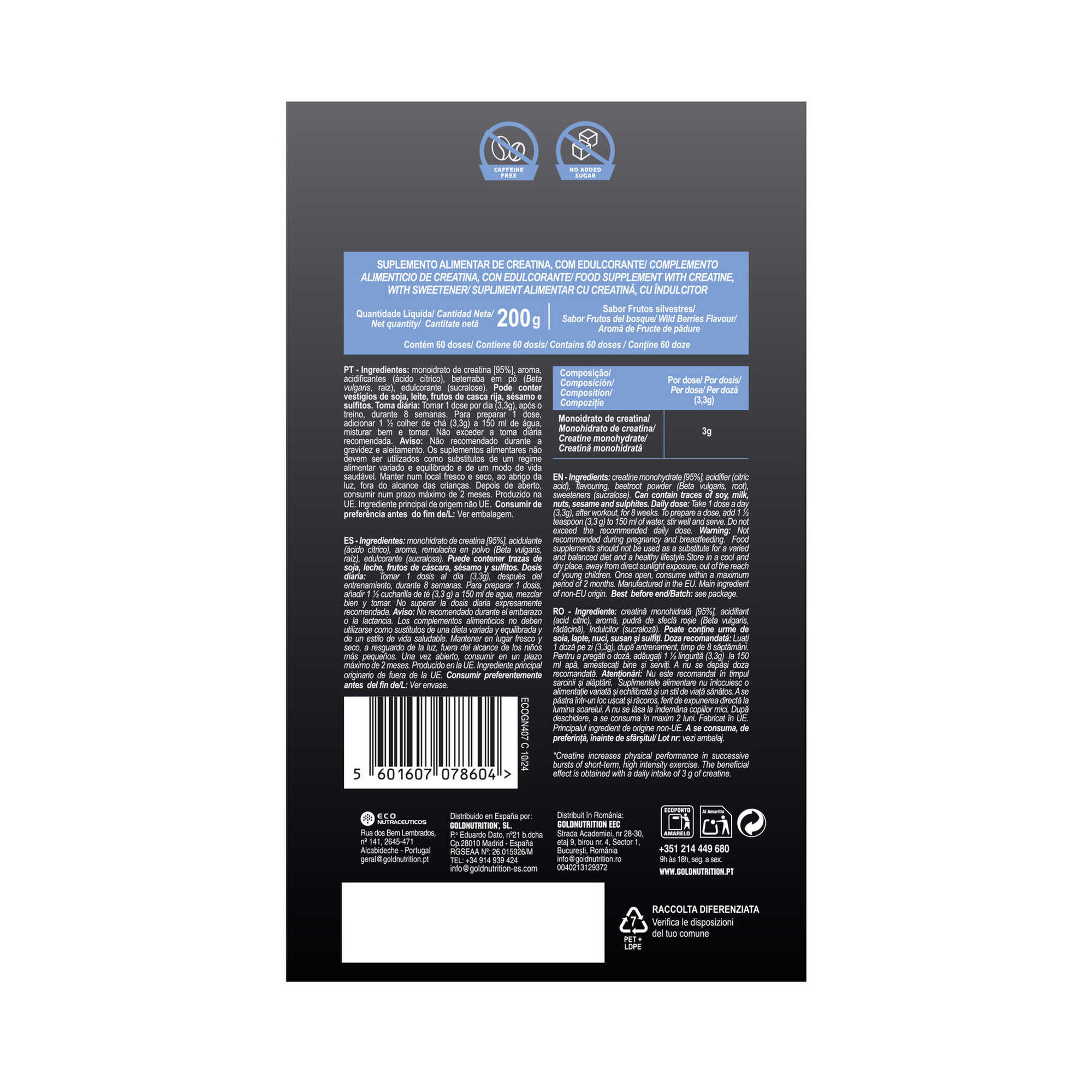 100% Creatine Monohydrate Berries Flravour