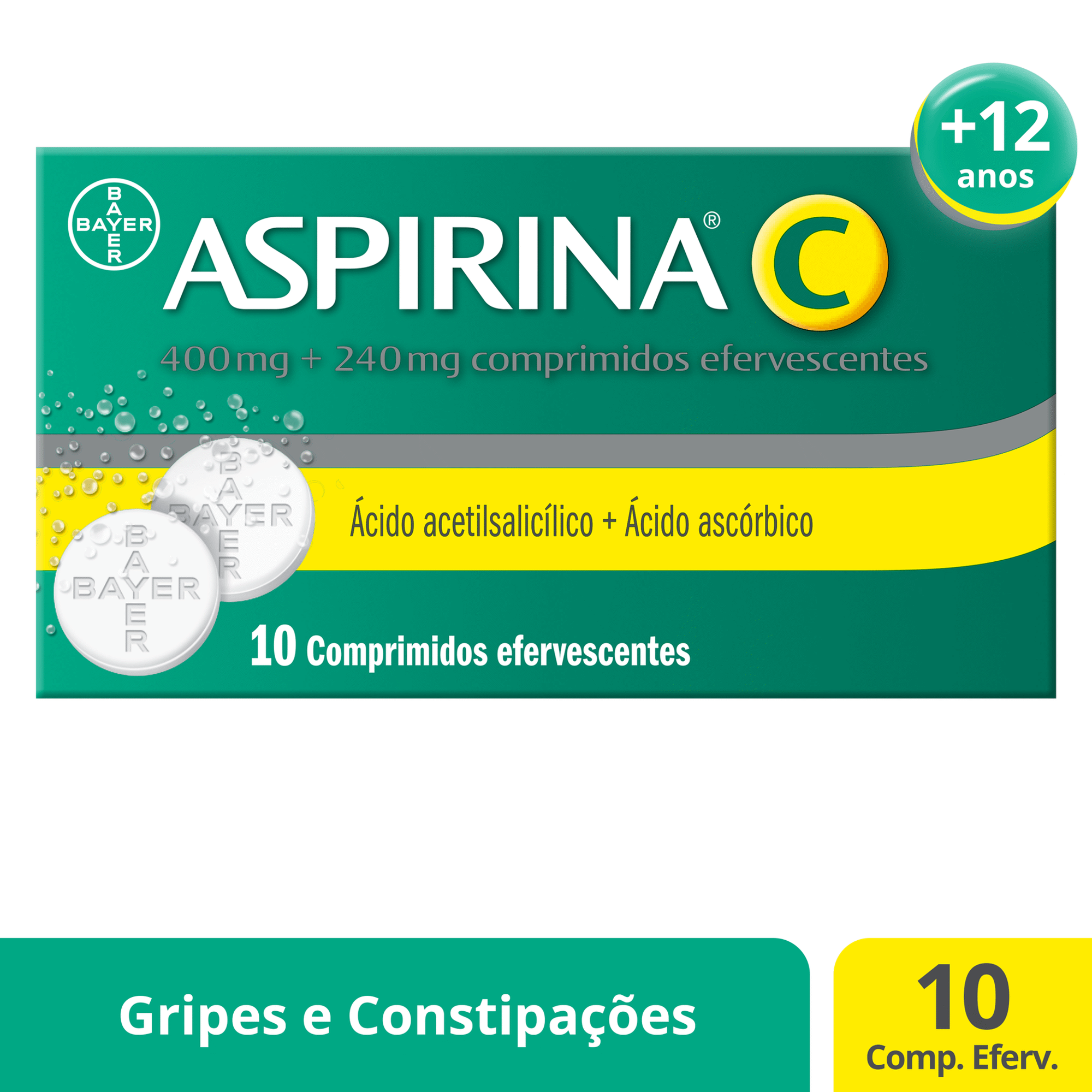 Aspirina C 400 mg Dor e Febre