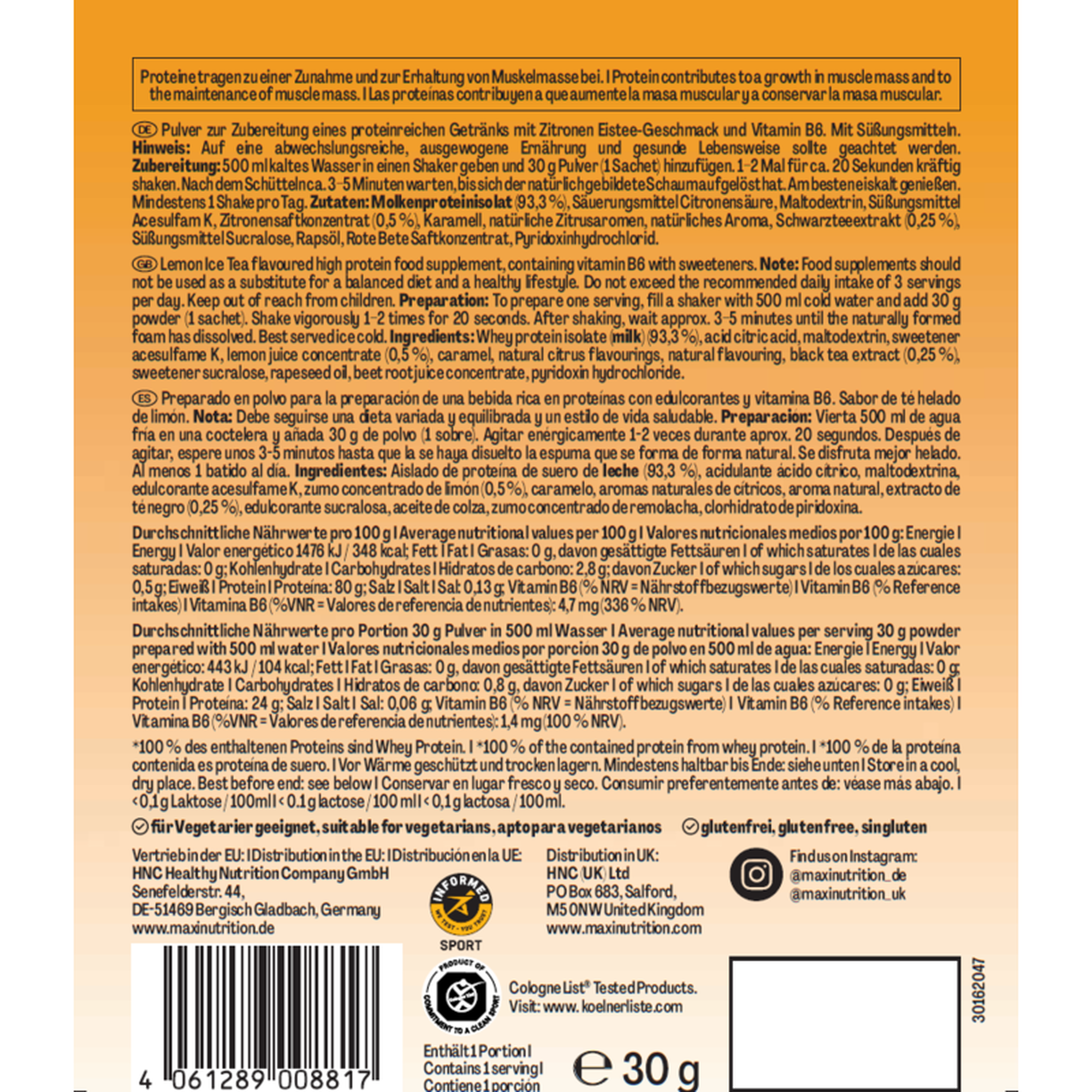 Bebida Proteica Chá Gelado Limão Clear Whey