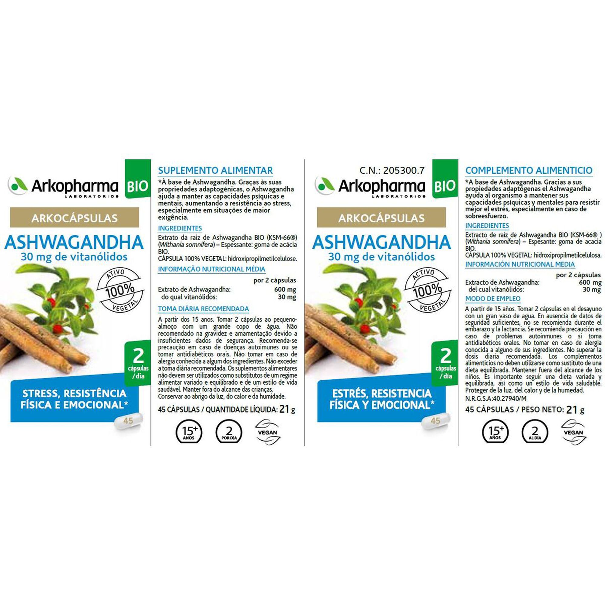 Suplemento Saúde Física Mental Ashwagandha Bio